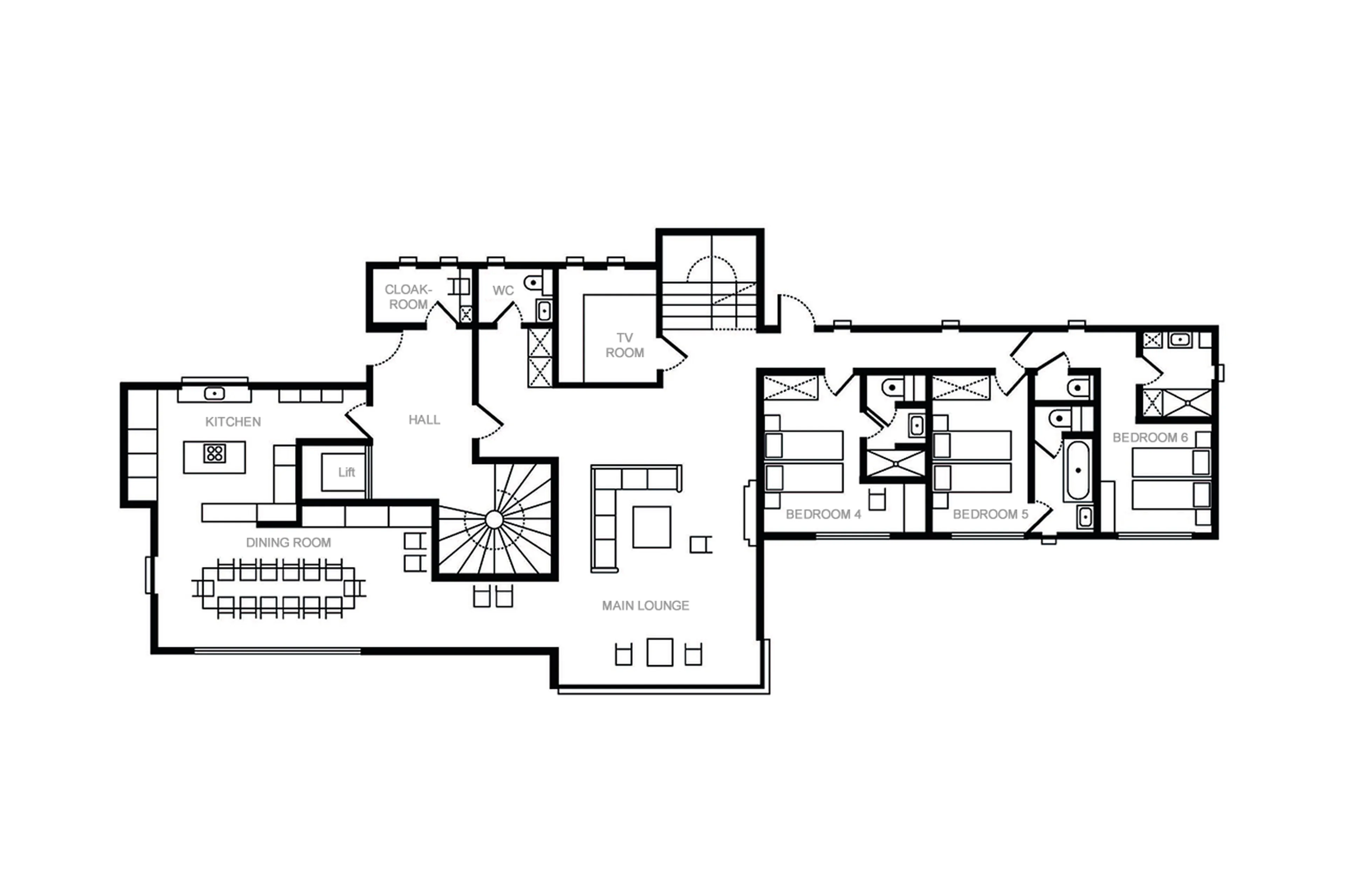 Level 3 floor plan of Le Chalet Mont Blanc in Chamonix