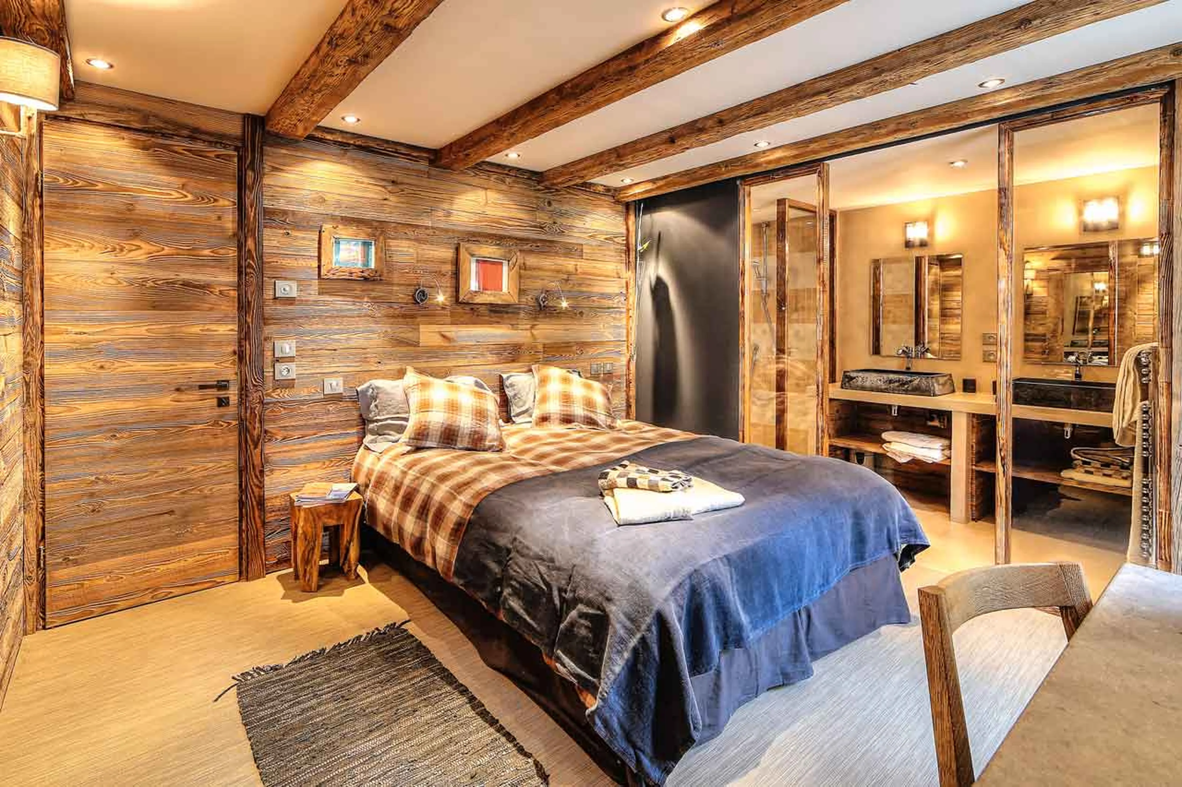 Bedroom one at Le Chalet in St Martin de Belleville