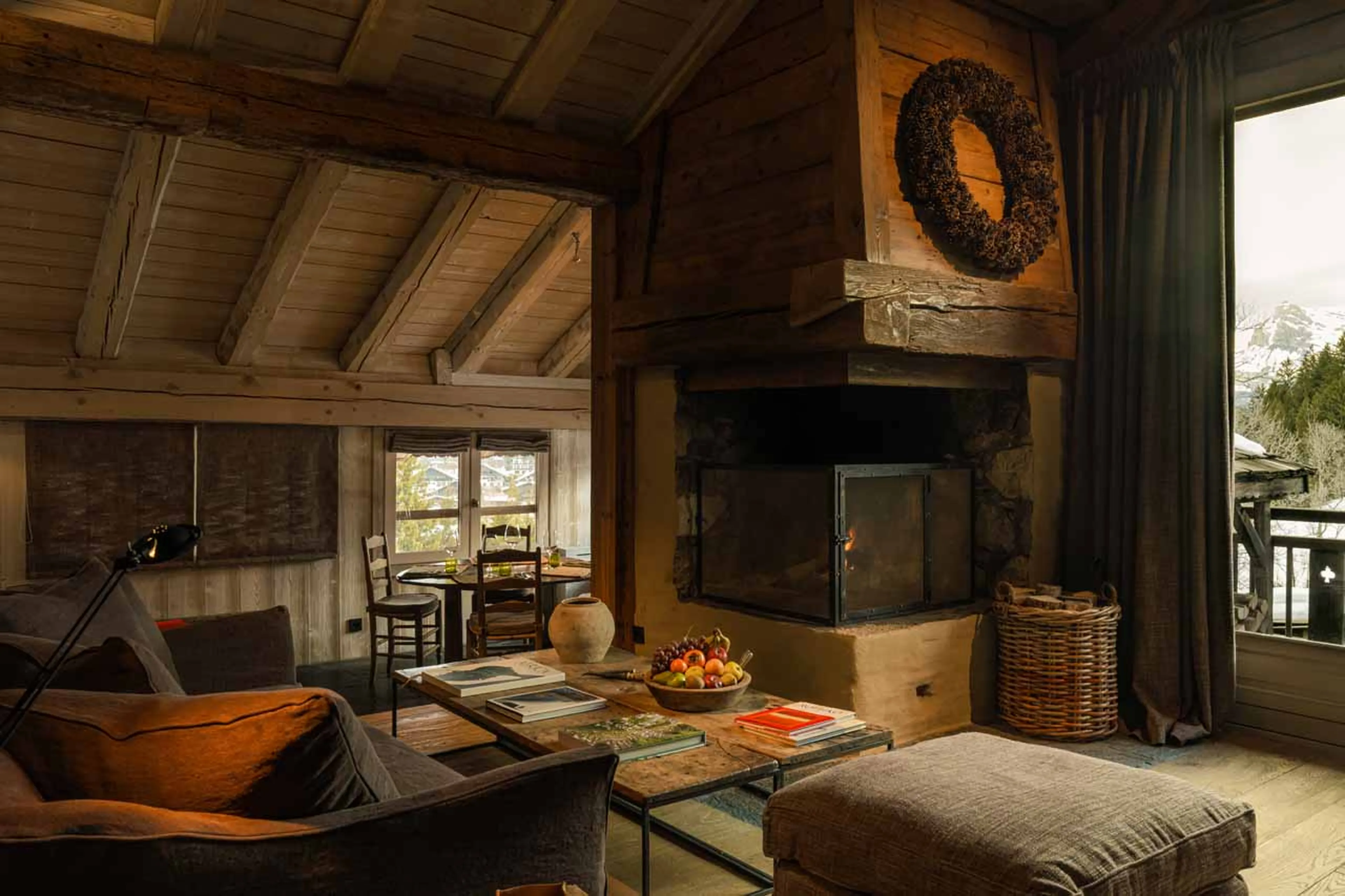 Suite 2 dining area at Le Chalet Zannier in Megeve