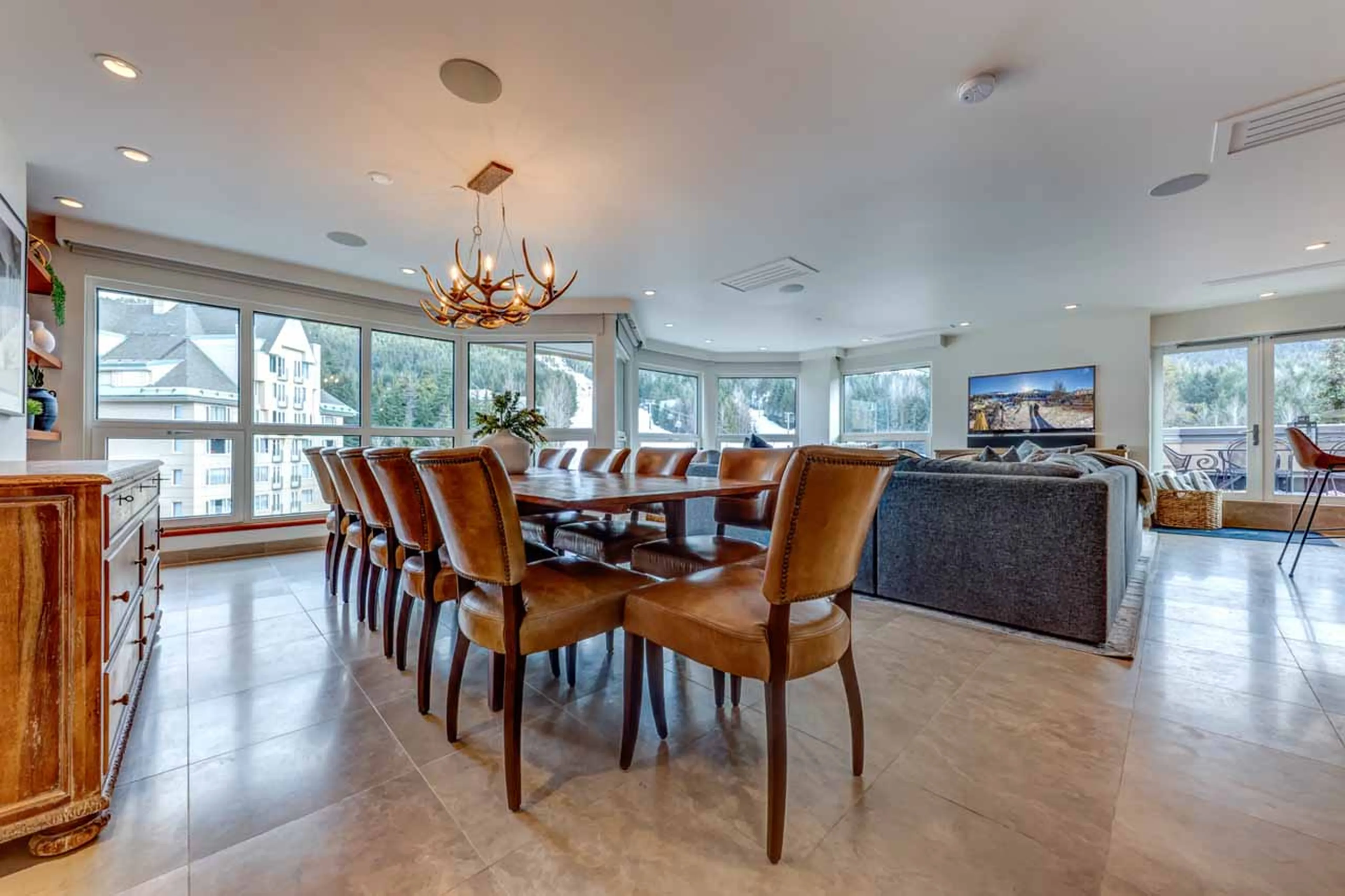Dining area at Le Chamois Penthouse in Whistler