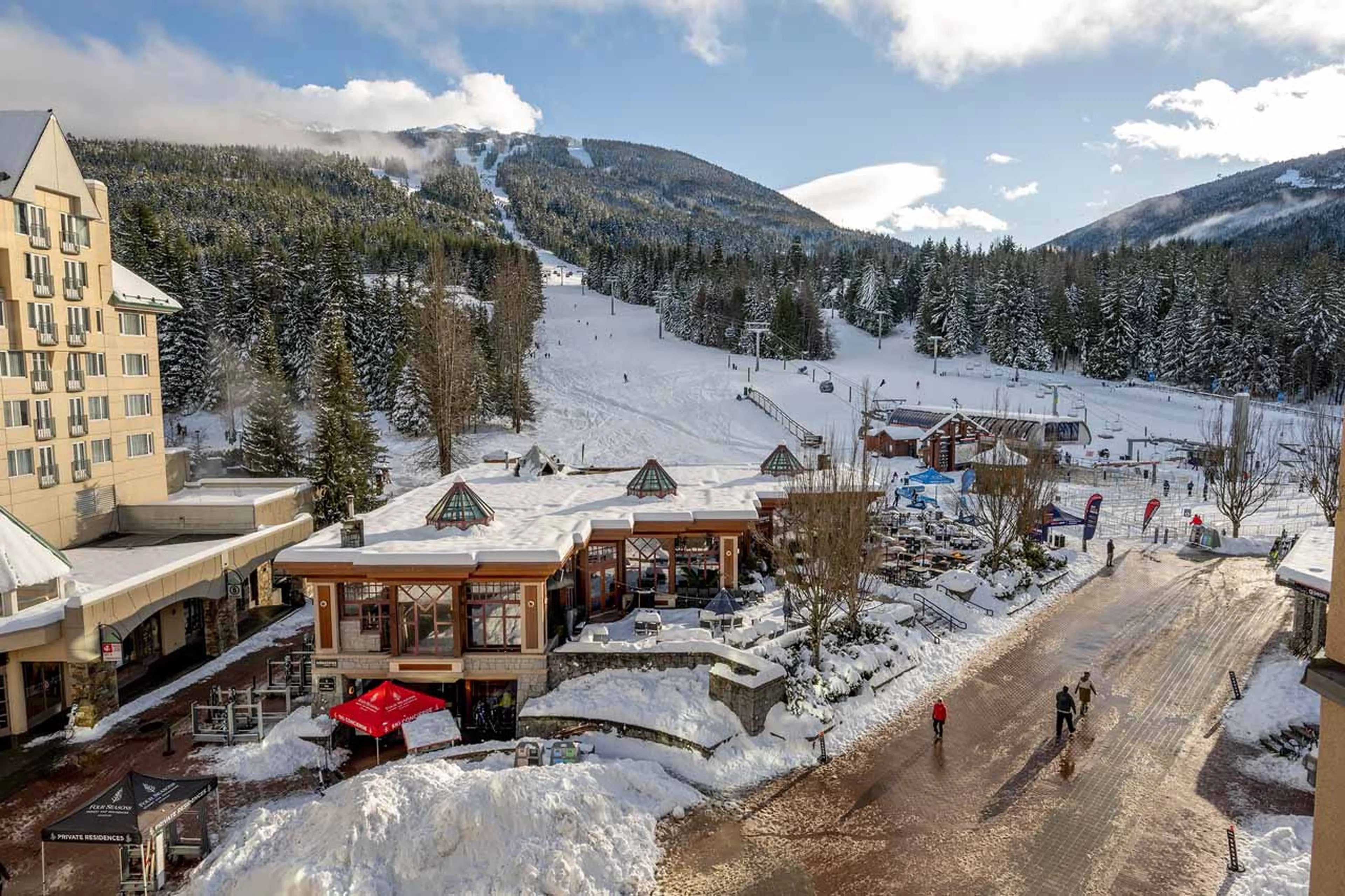 Balcony view at Le Chamois Penthouse in Whistler