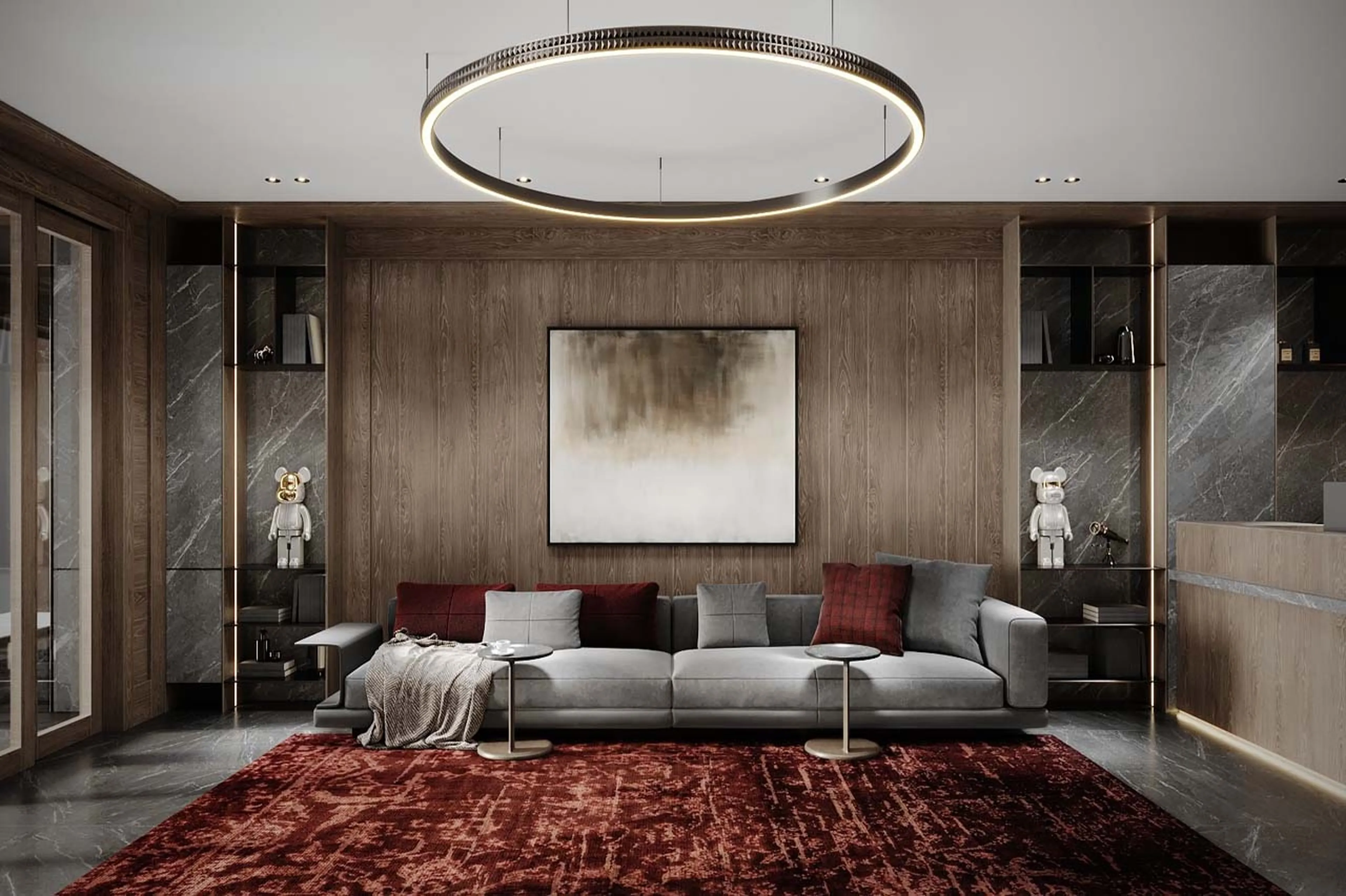 Sitting area in reception in Le Cinq, Val d'Isere