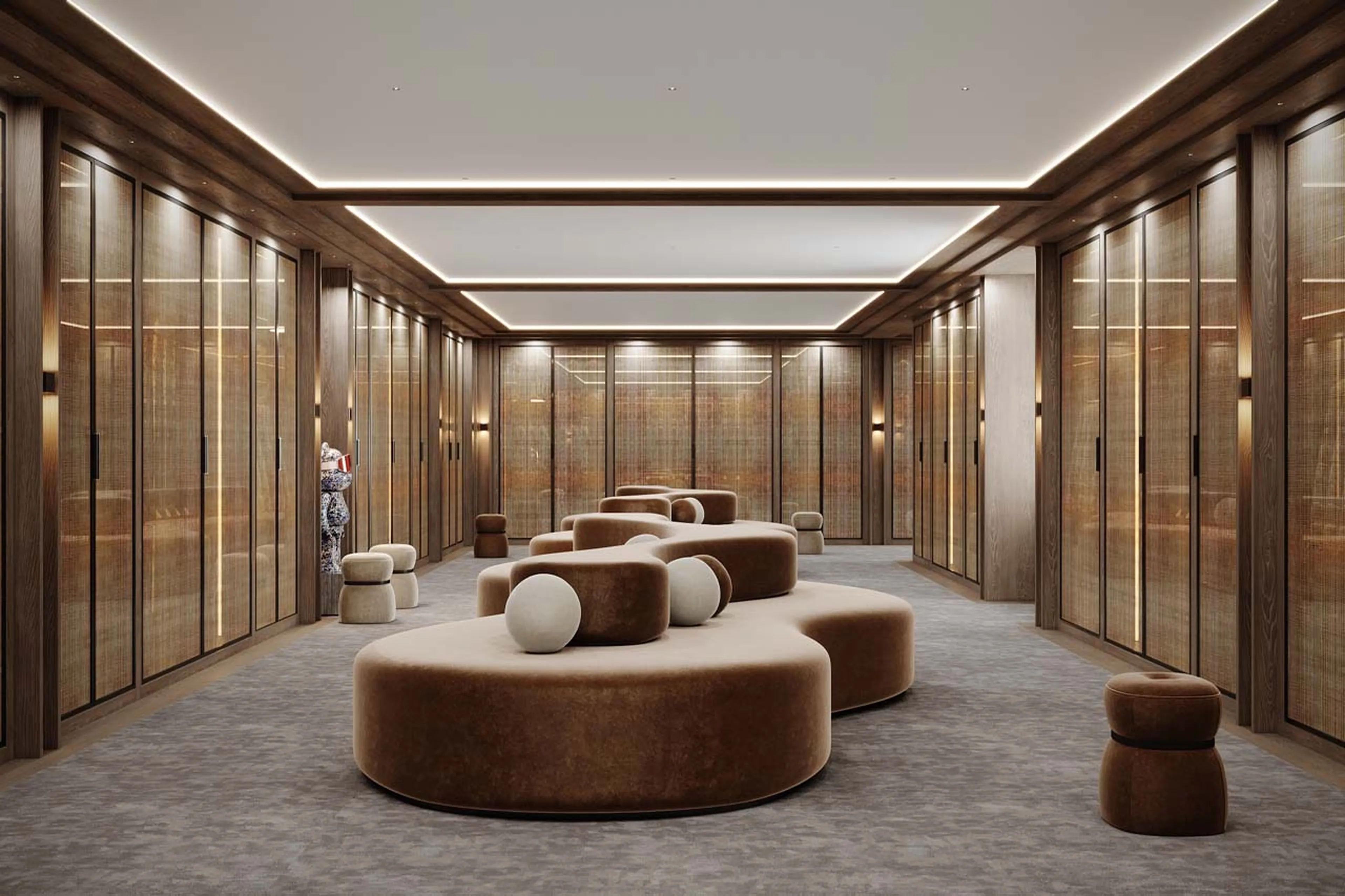 Ski room with bench seating in Le Cinq, Val d'Isere