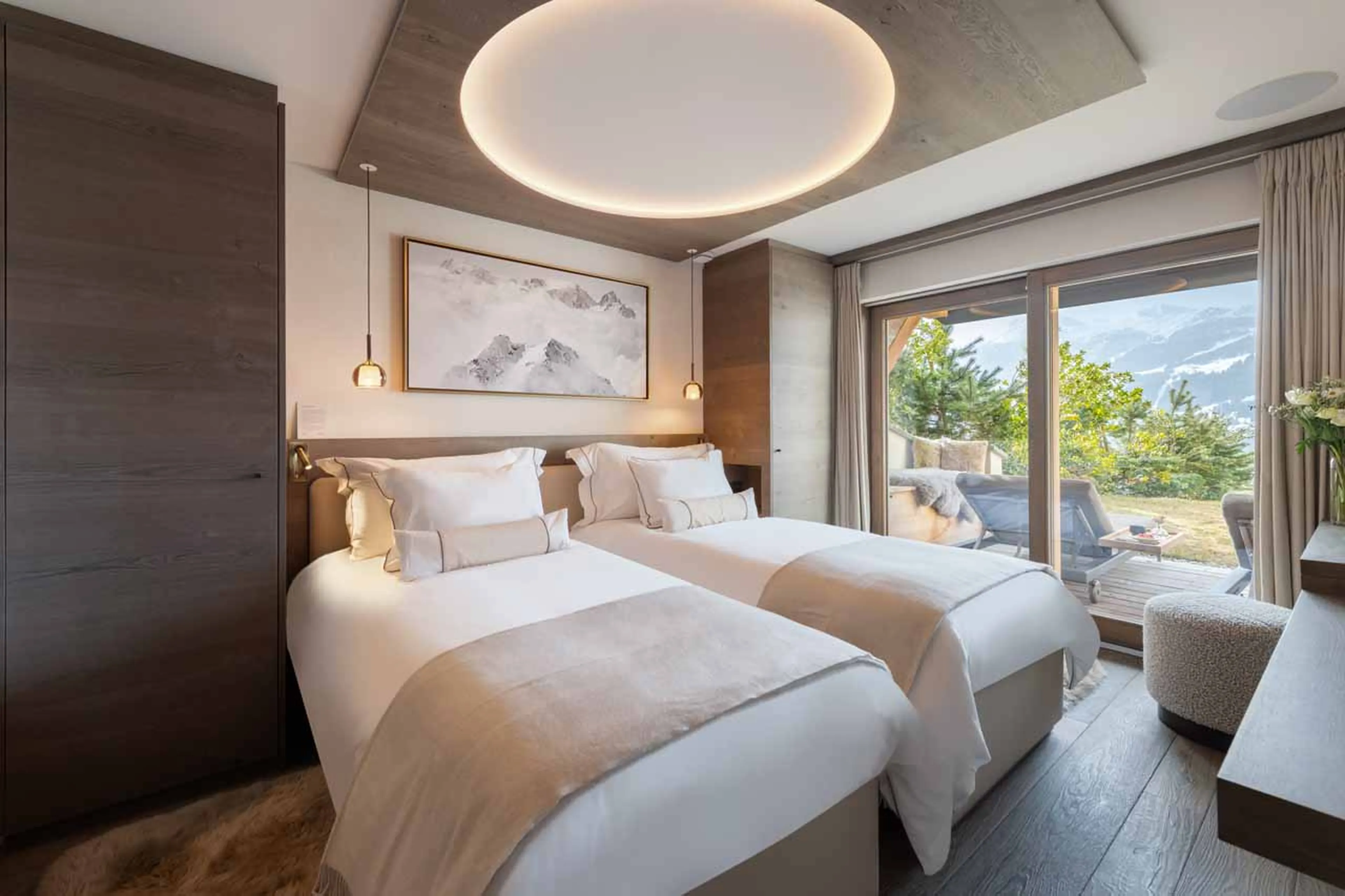 Bedroom 3 twin at Le Verbier View 01 in Verbier