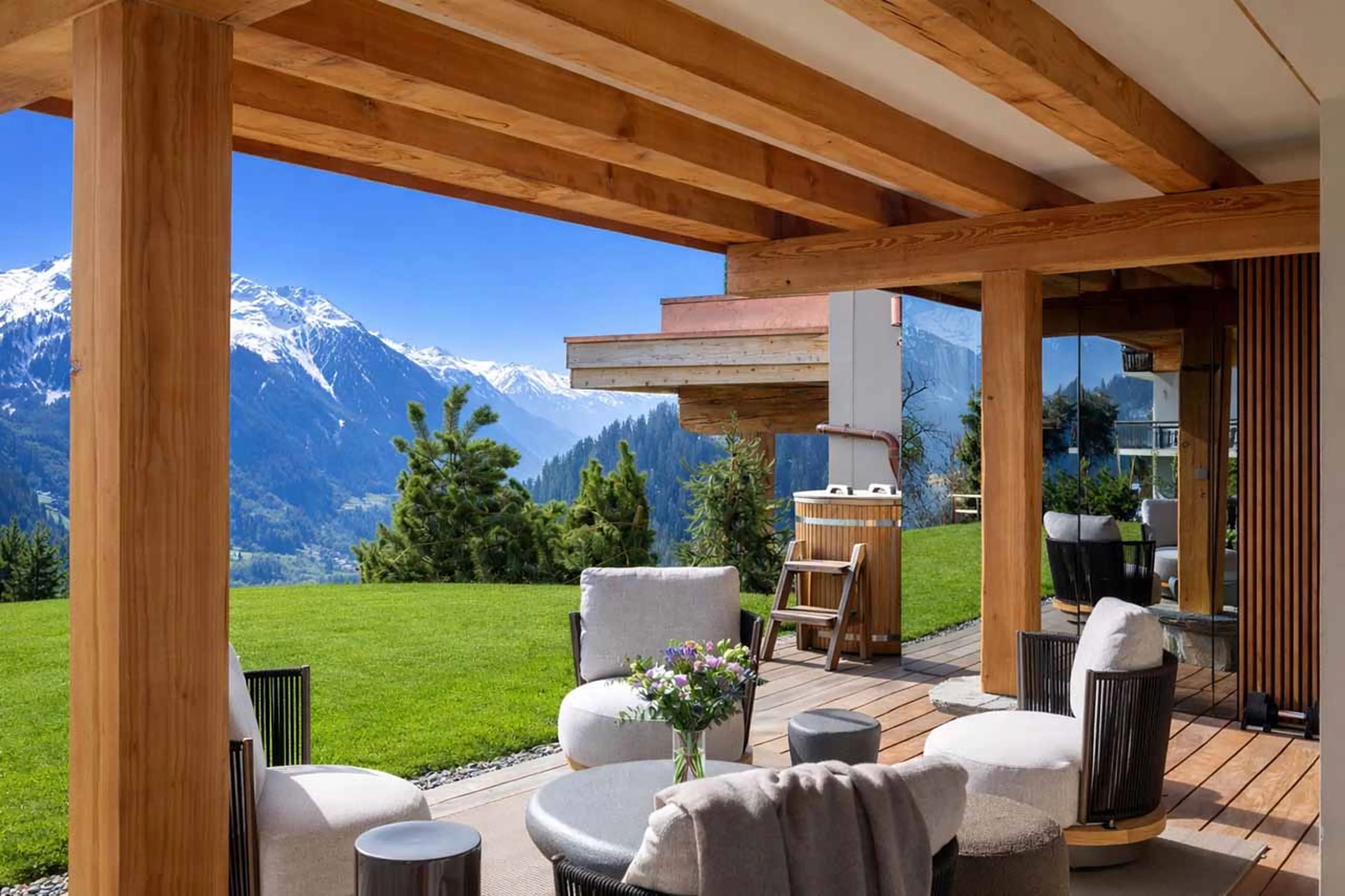 Terrace at Le Verbier View 01 in Verbier