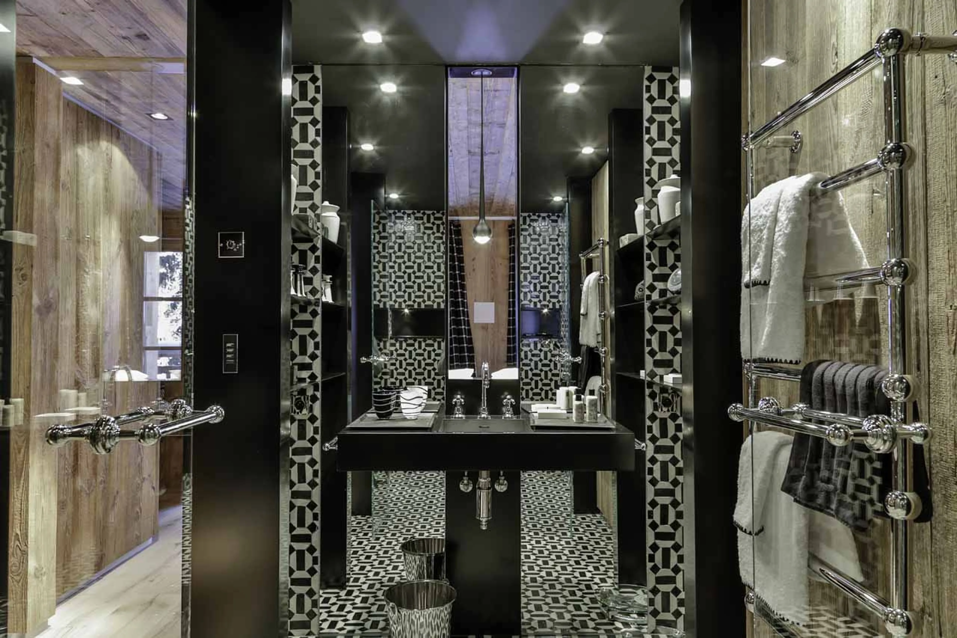 En-suite bathroom at La Fermes a la Leonthine in Megeve