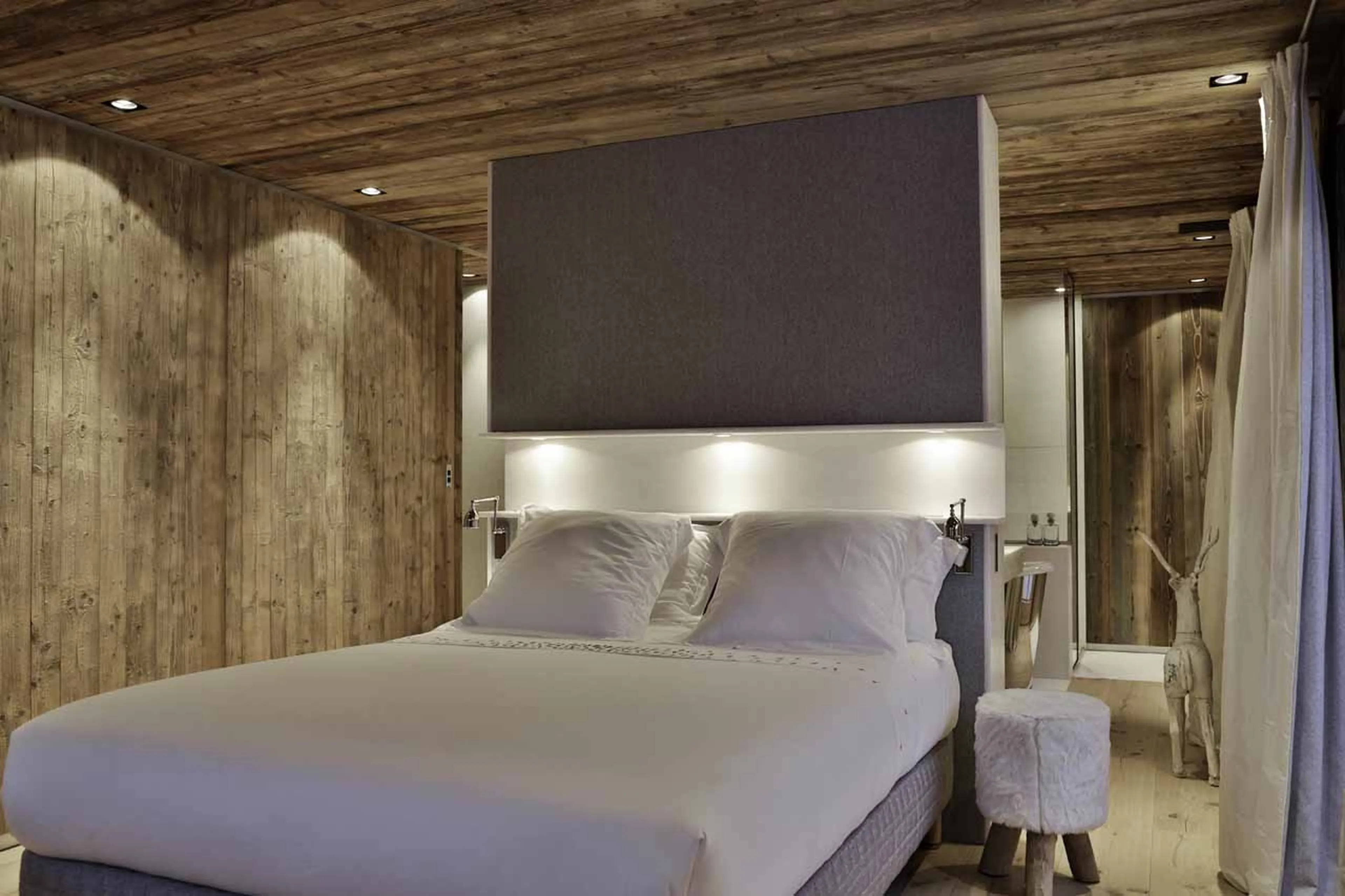 Bedroom three at La Fermes a la Leonthine in Megeve