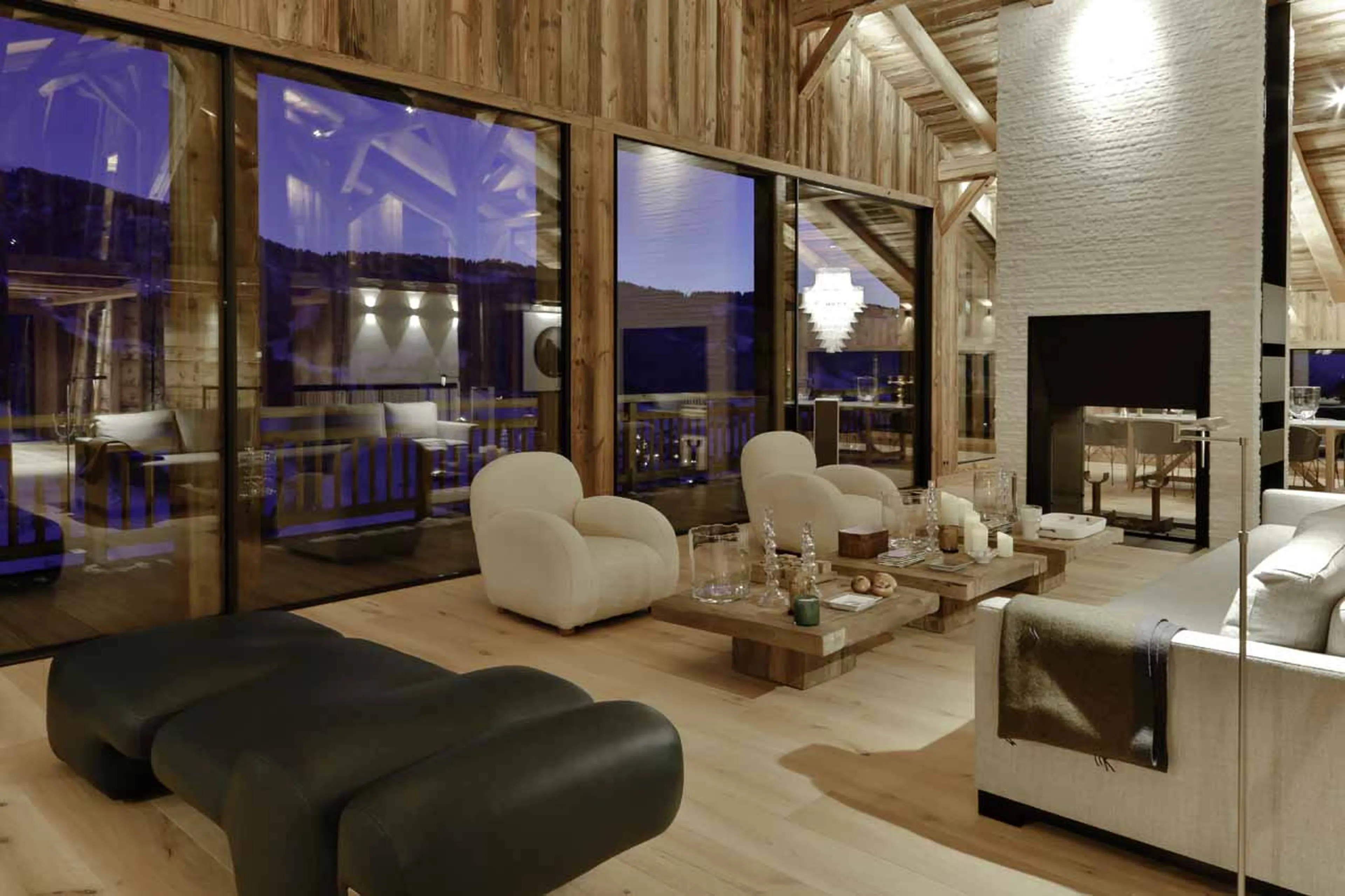 Fireplace in living area