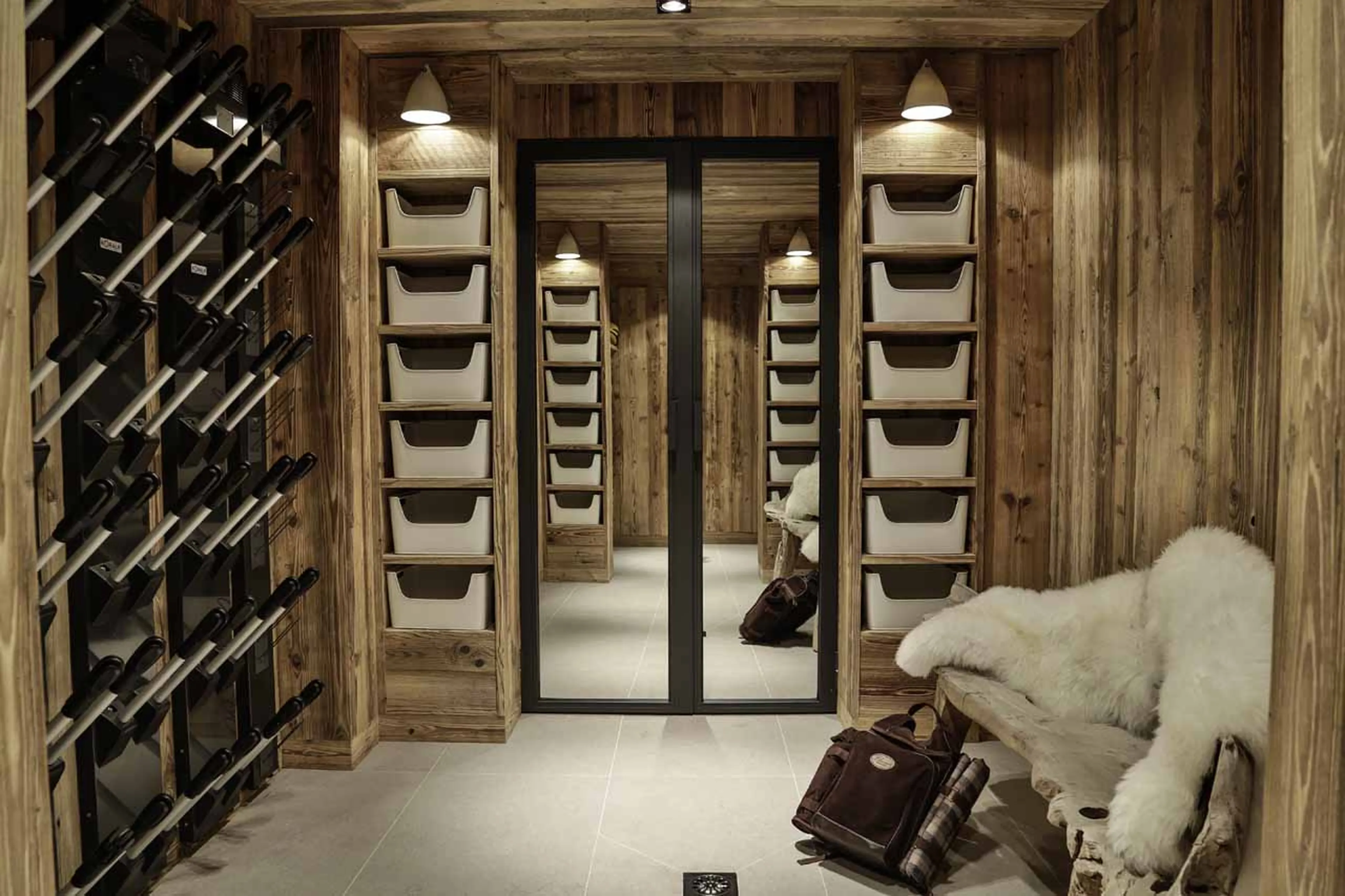 Ski room at La Fermes a la Leonthine in Megeve