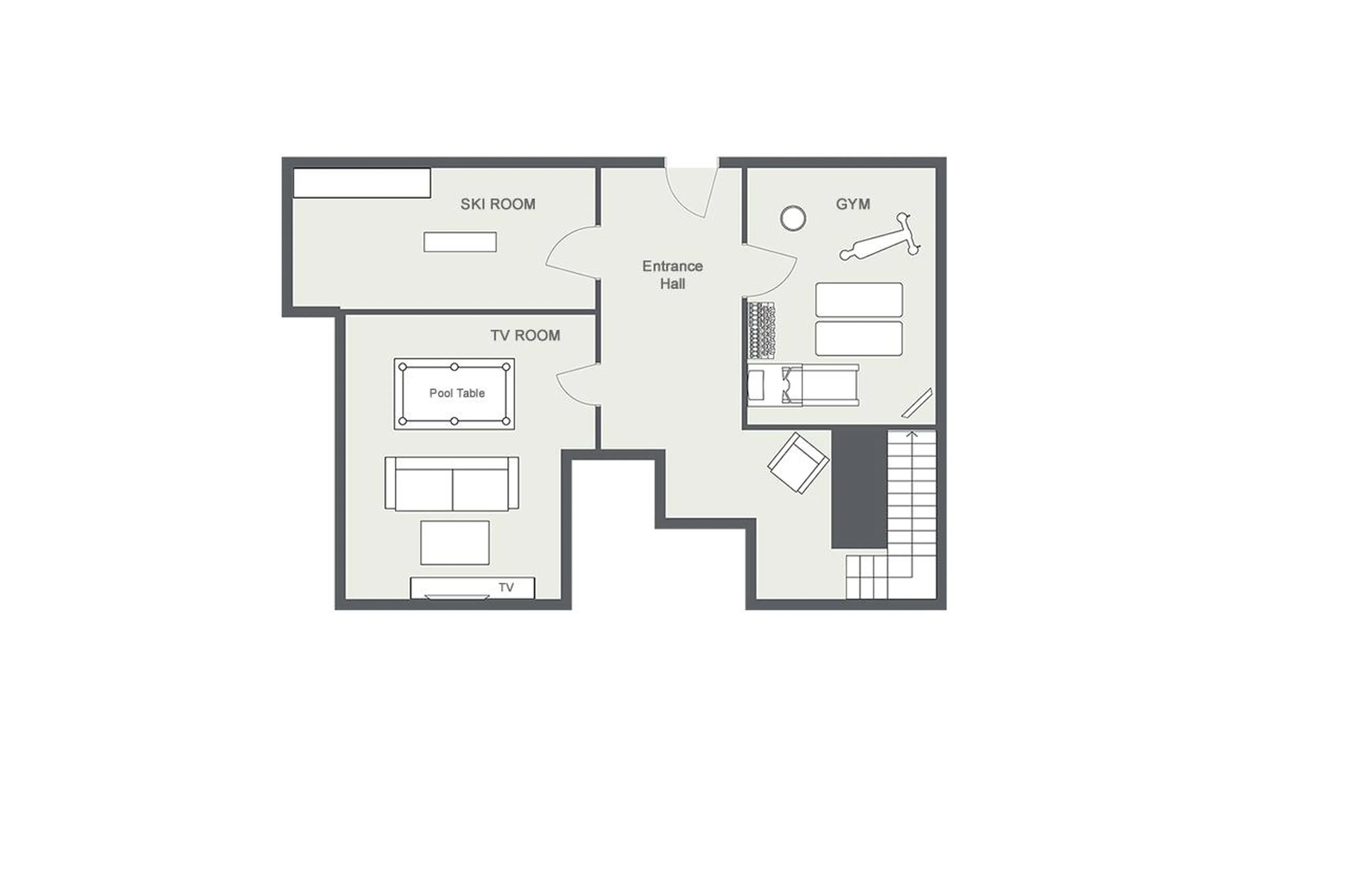 Level 0 floor plan of Chalet Les Sapins in Les Gets