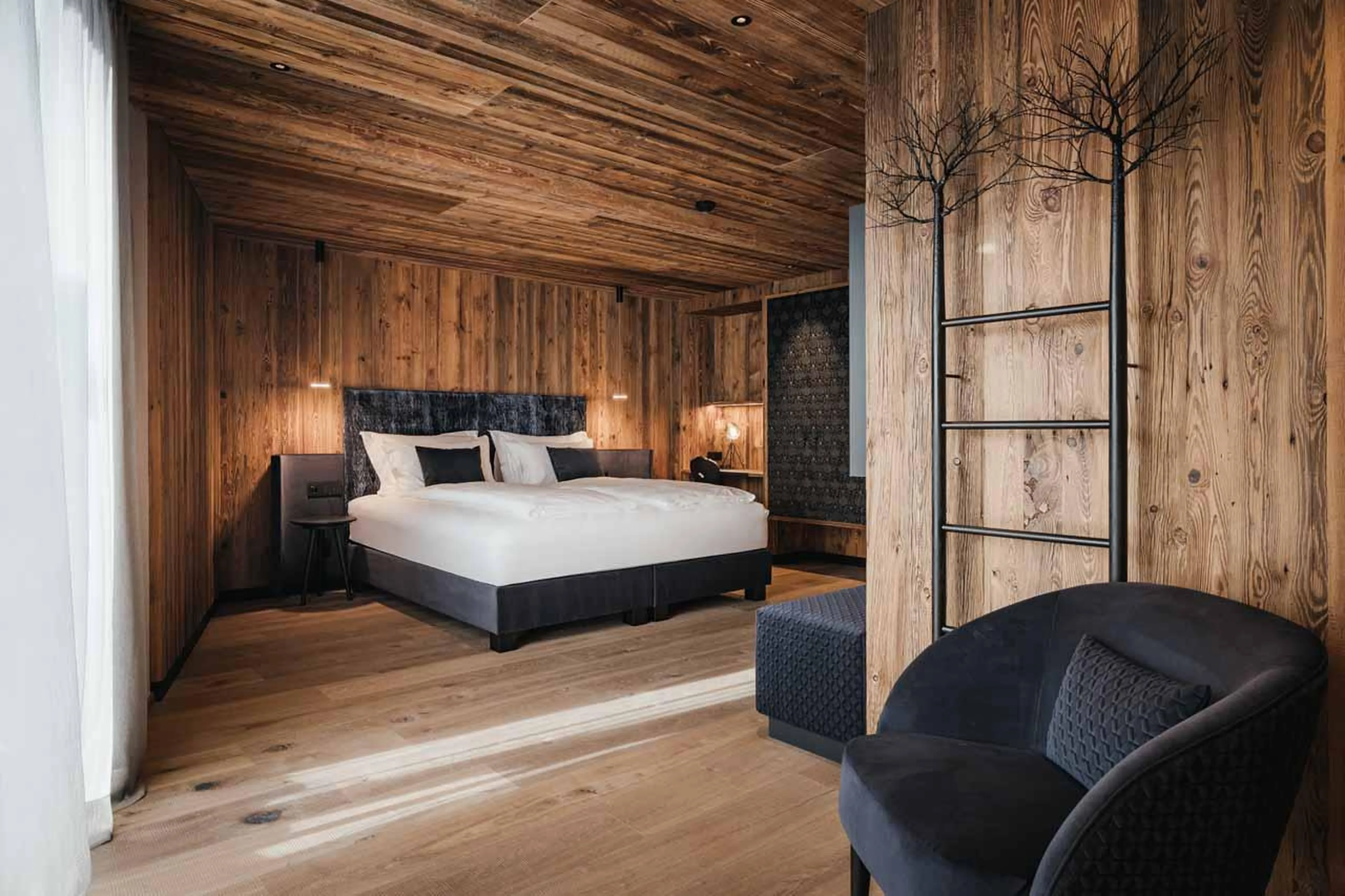 Bedroom three at Chalet Lum d'Or in Val Gardena