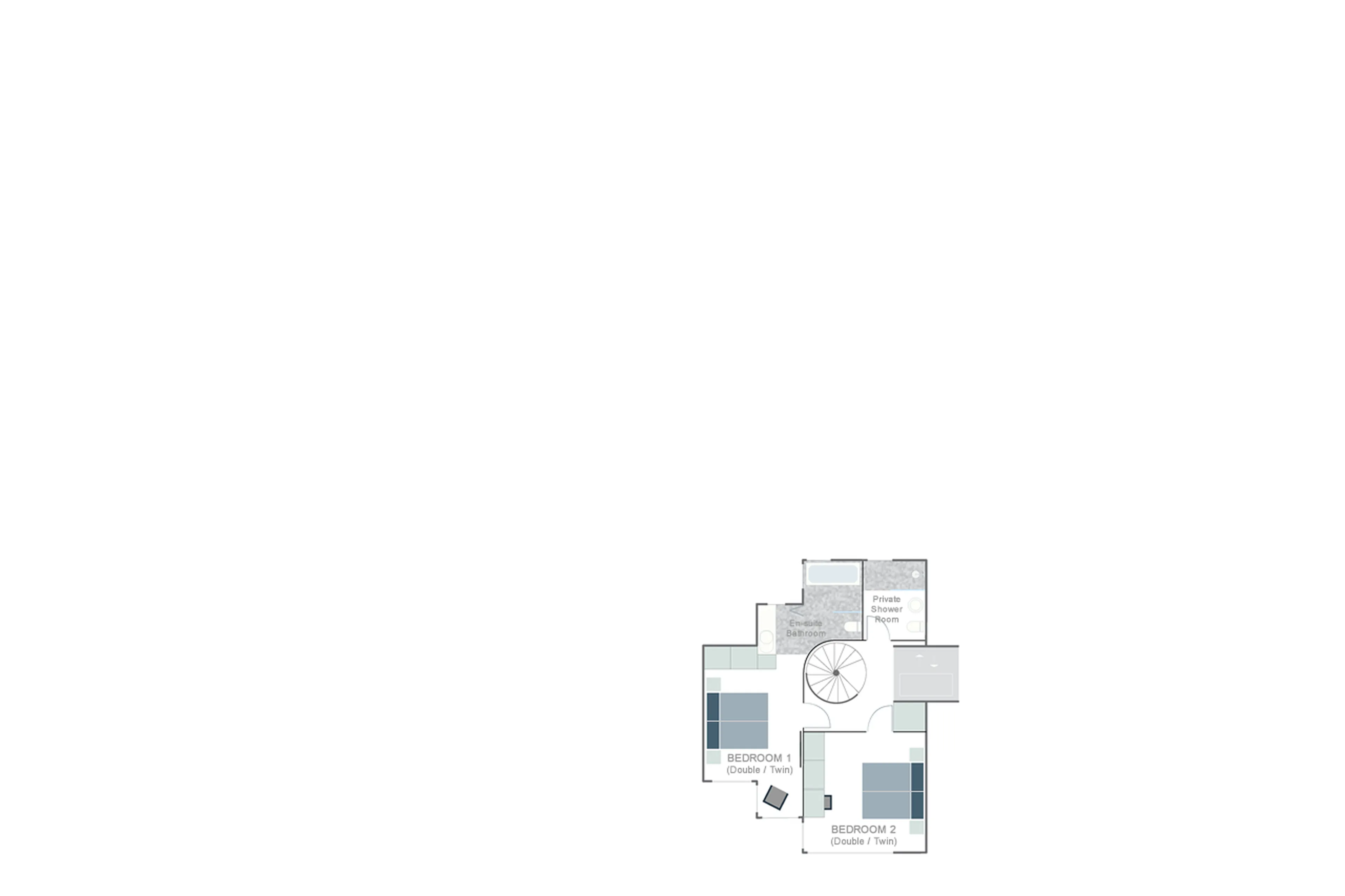 Level 1 floor plan of Lyskamm Lodge in Zermatt