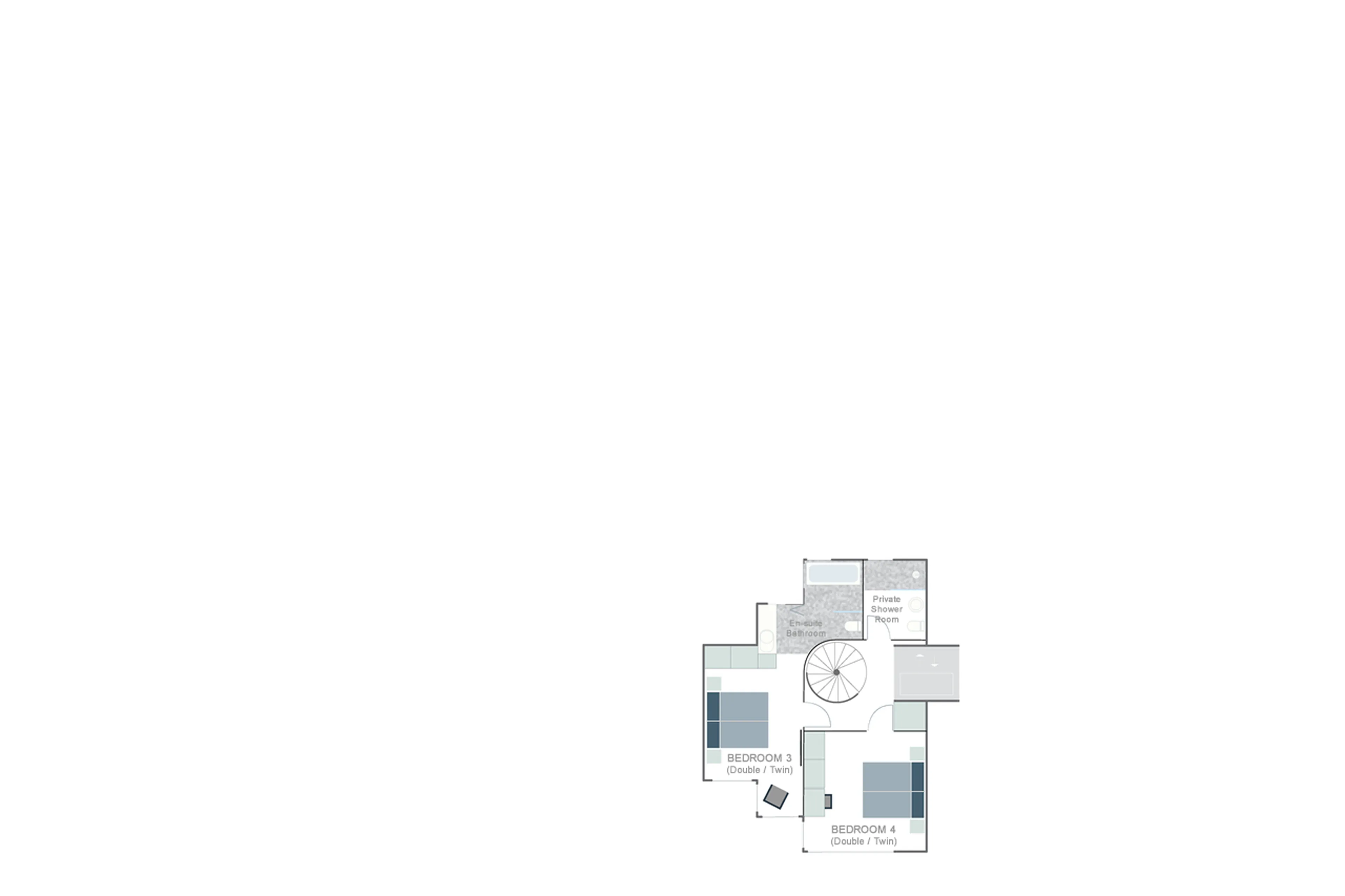 Level 2 floor plan of Lyskamm Lodge in Zermatt