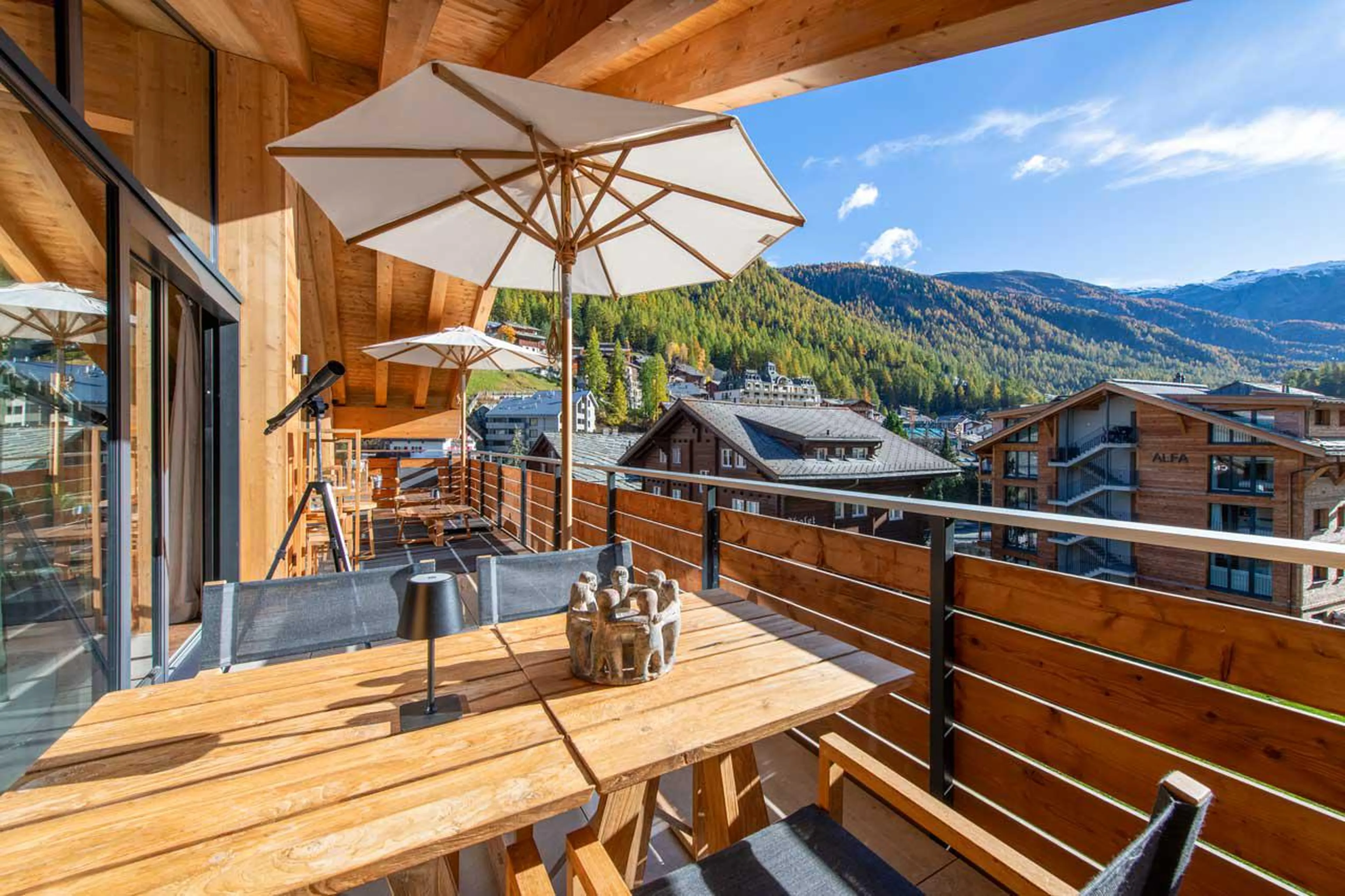 Large balcony  of Matterhorn Penthouse, Zermatt