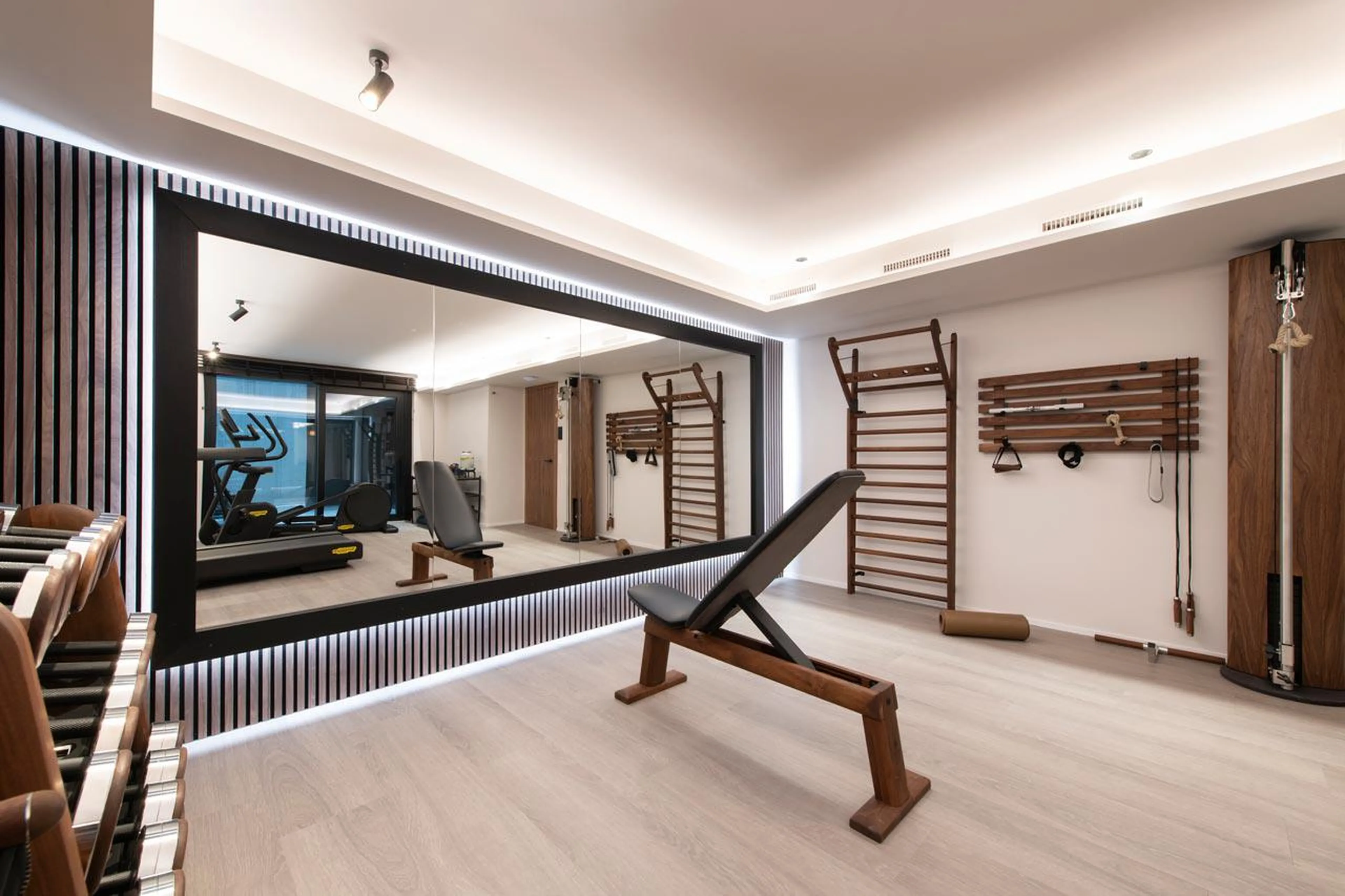 Weights area in gym  of Sierrahaus of Matterhorn Penthouse, Zermatt