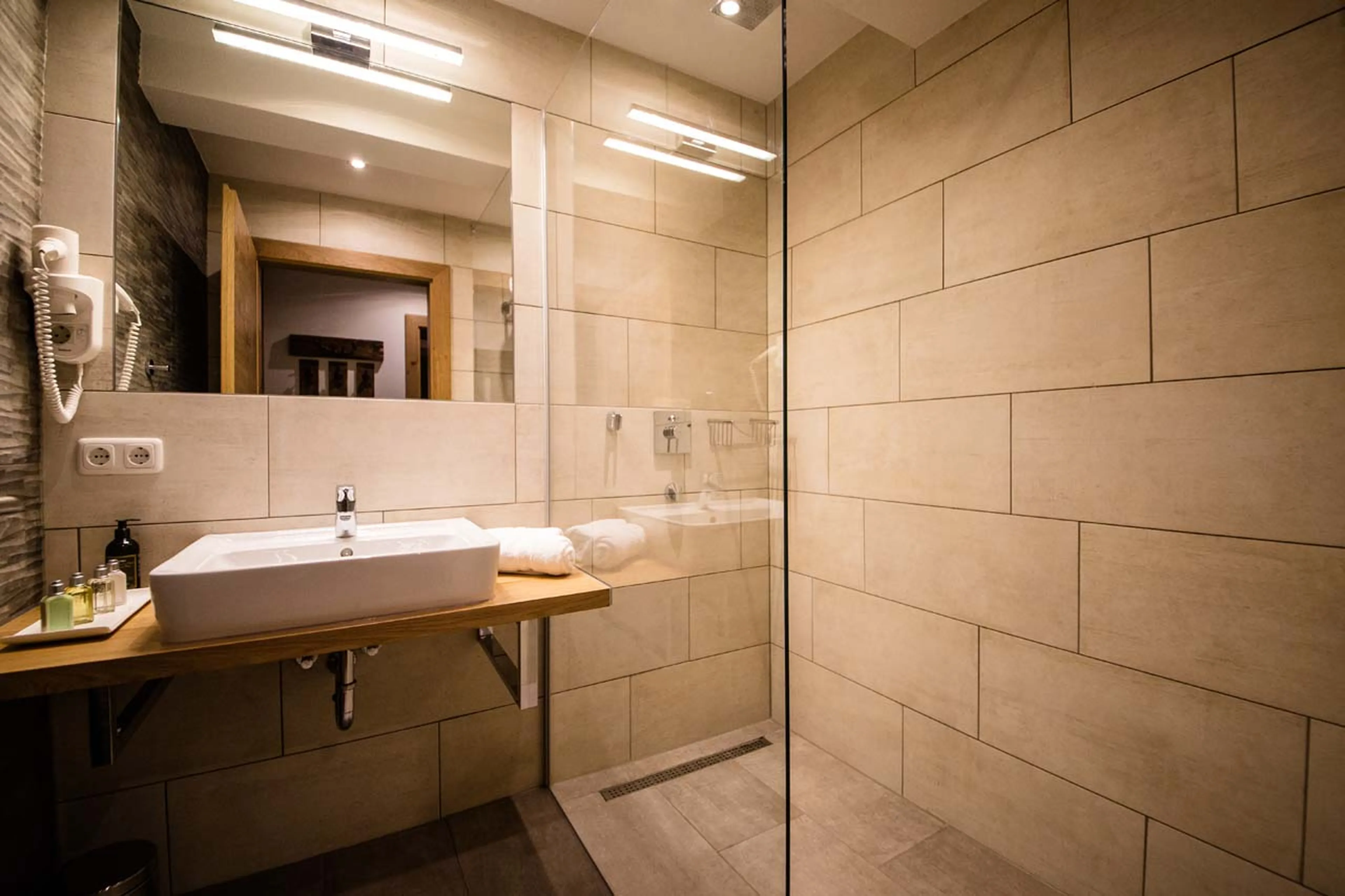 Bathroom two at Montfort Lodge in St Anton