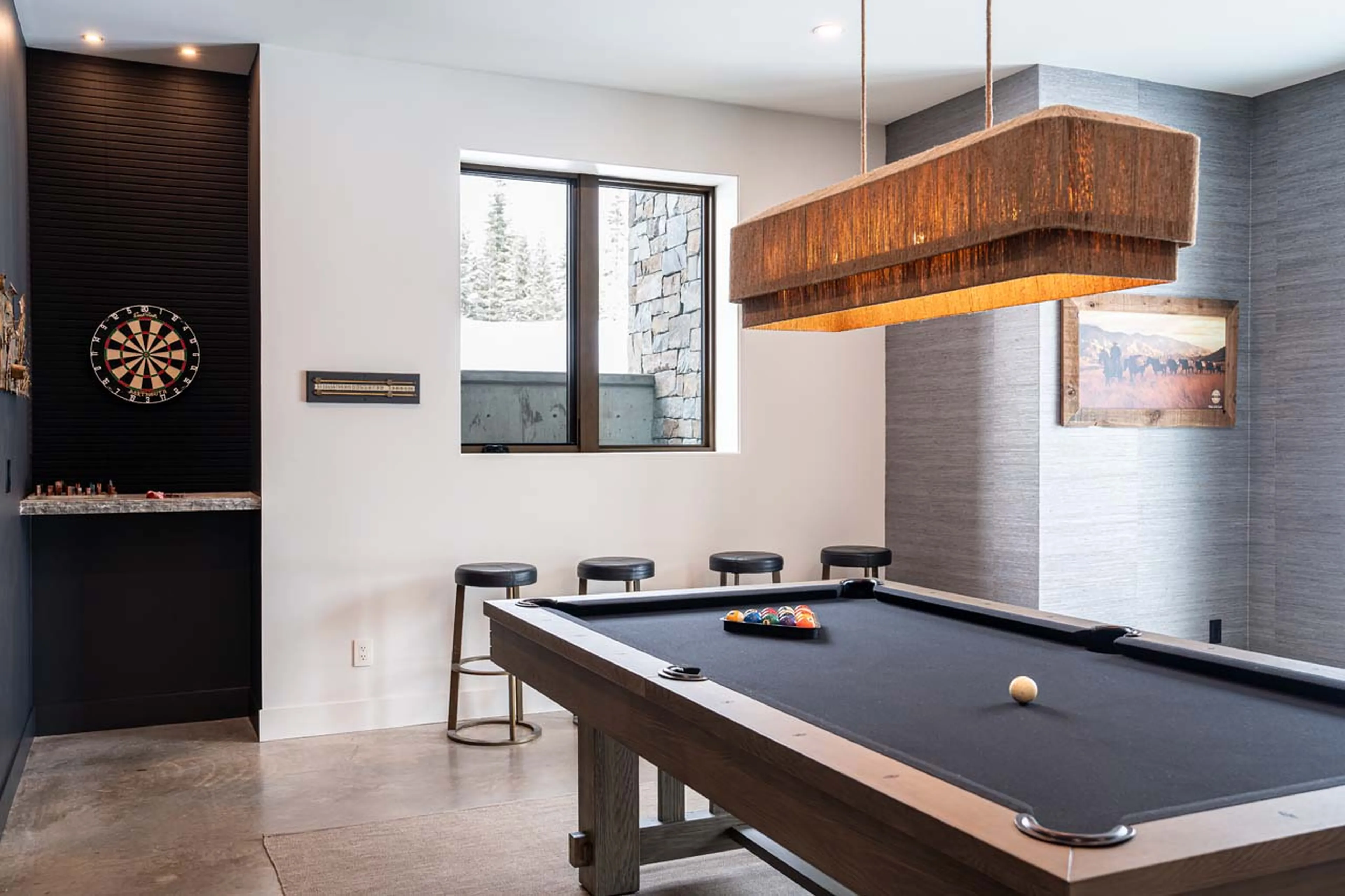 Pool table in Mountain Lake Chalet, Revelstoke