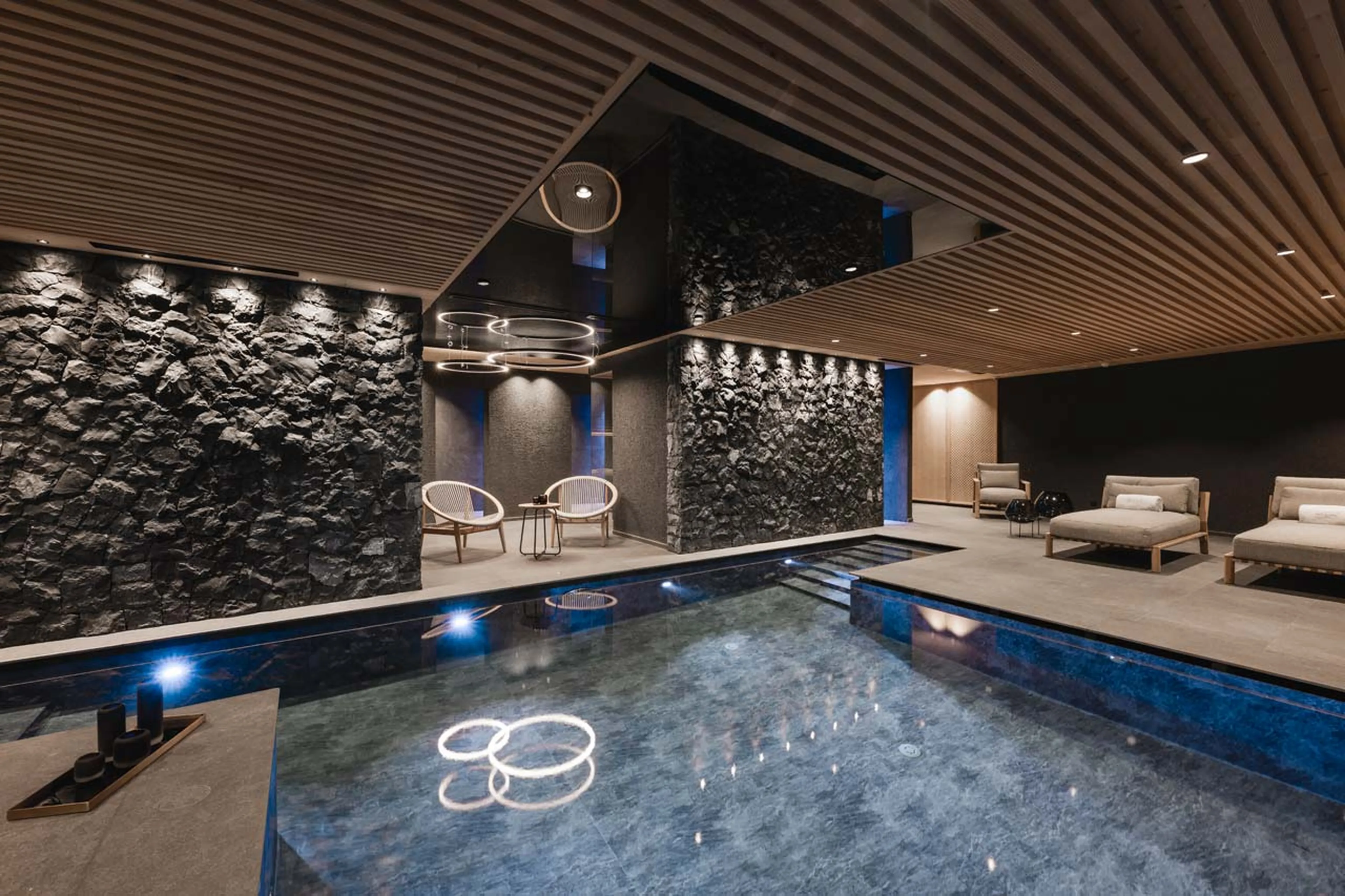 Spa relaxation area at Muline Lodge in Selva