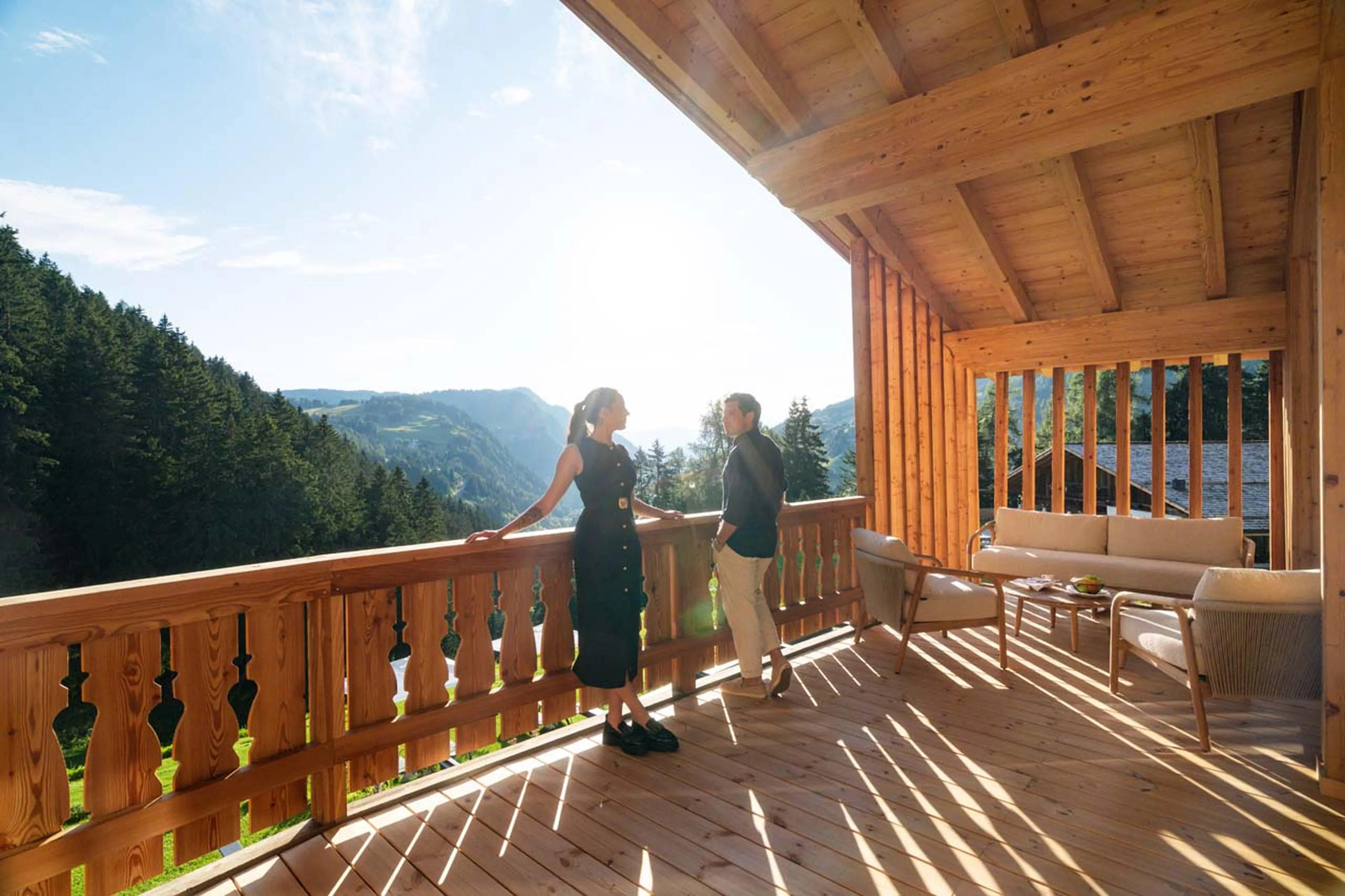Terrace with views at Muline Lodge in Selva