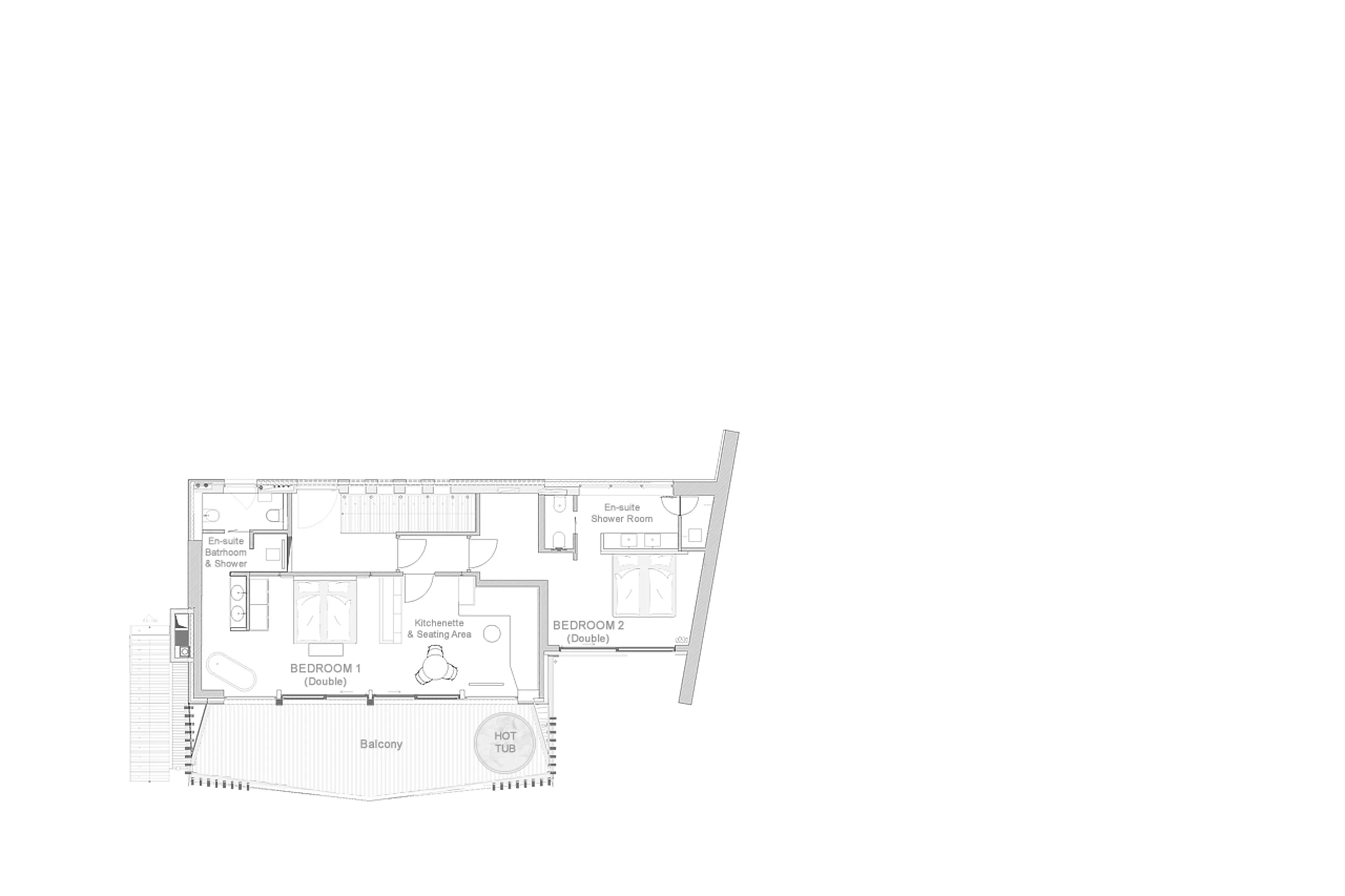 Top level floor plan of Muline Lodge in Val Gardena