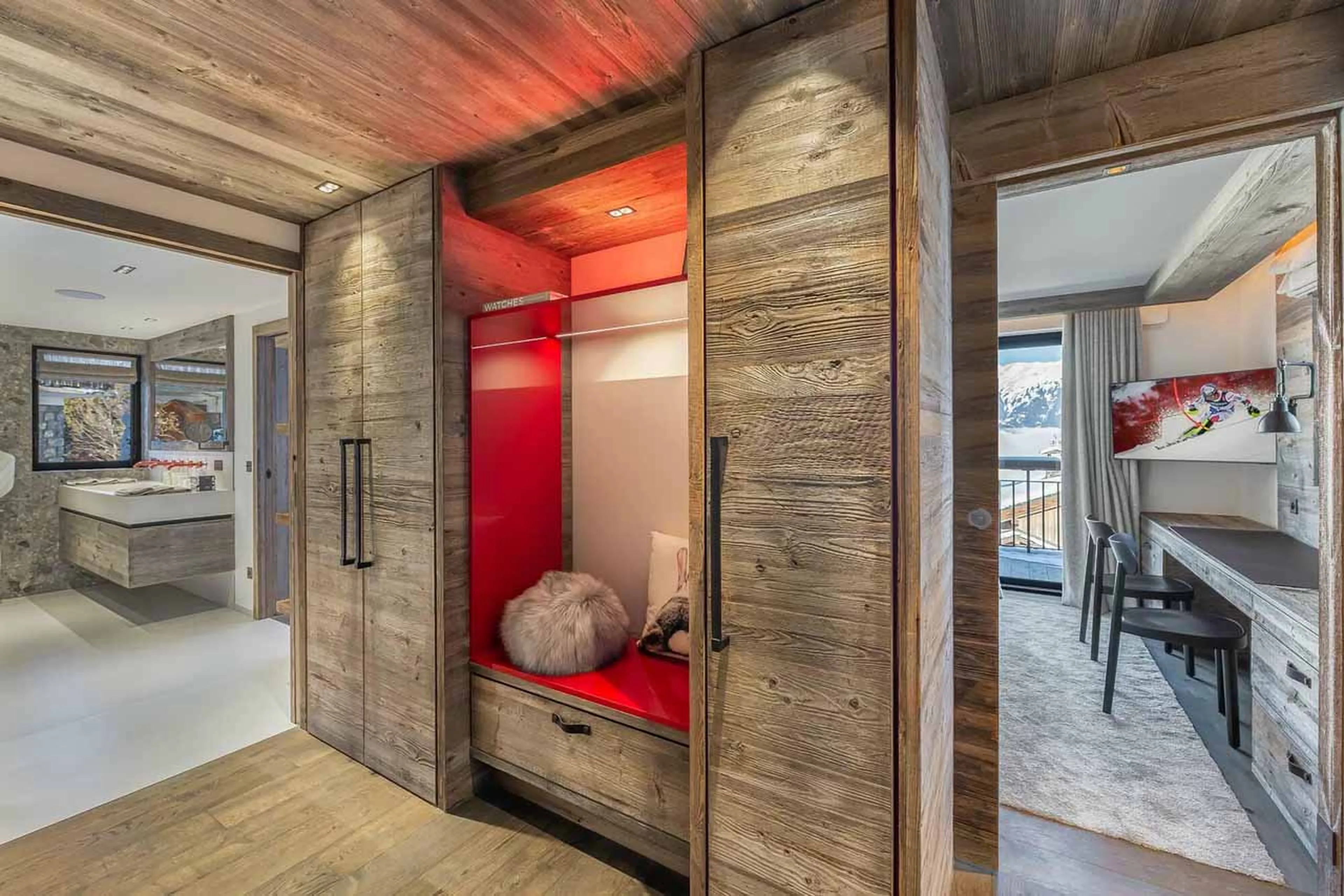 Entrance to bedroom four at Chalet White Sand in Courchevel 1550