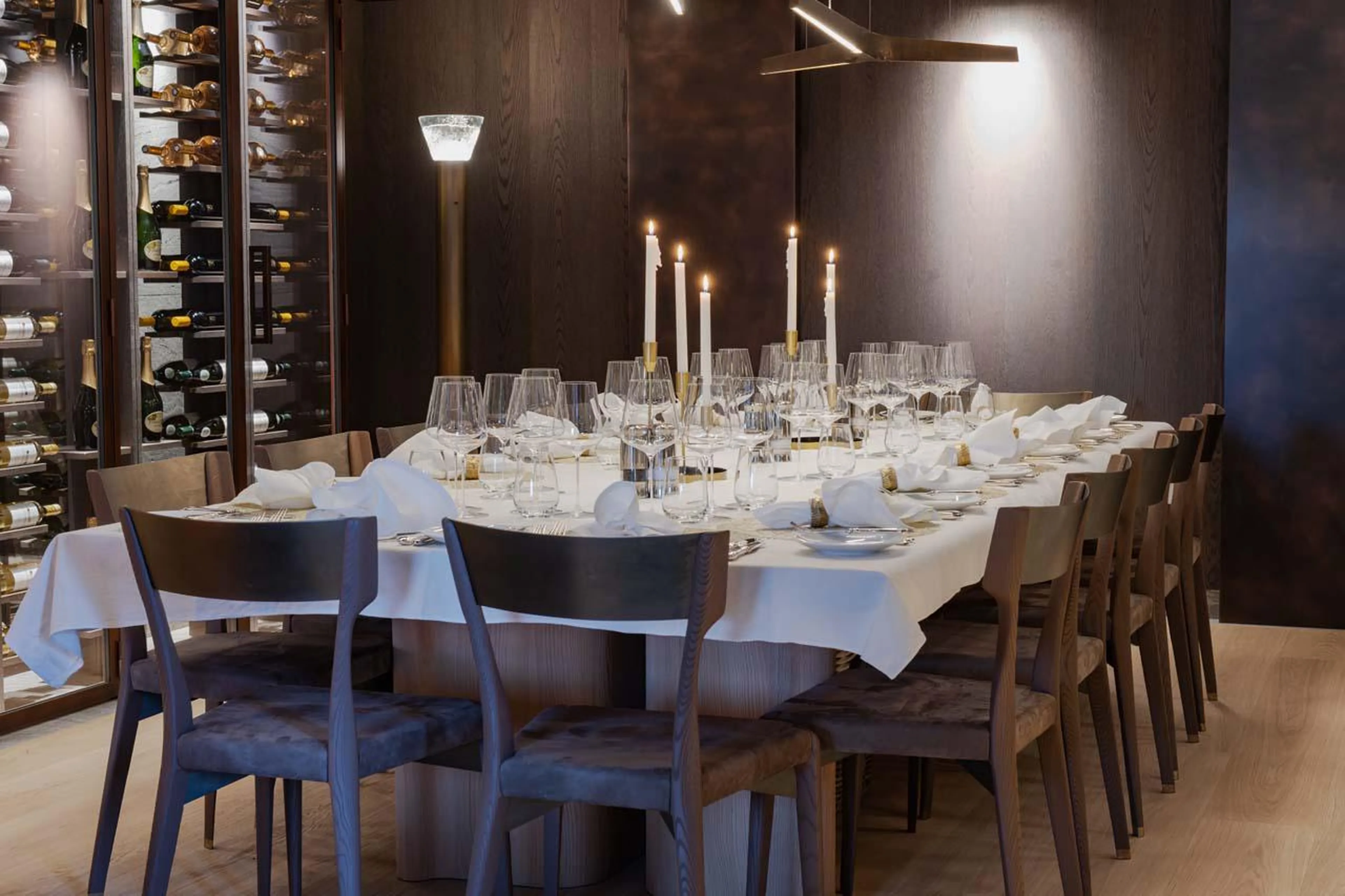 Formal dining space at Chalet No 14 in Verbier