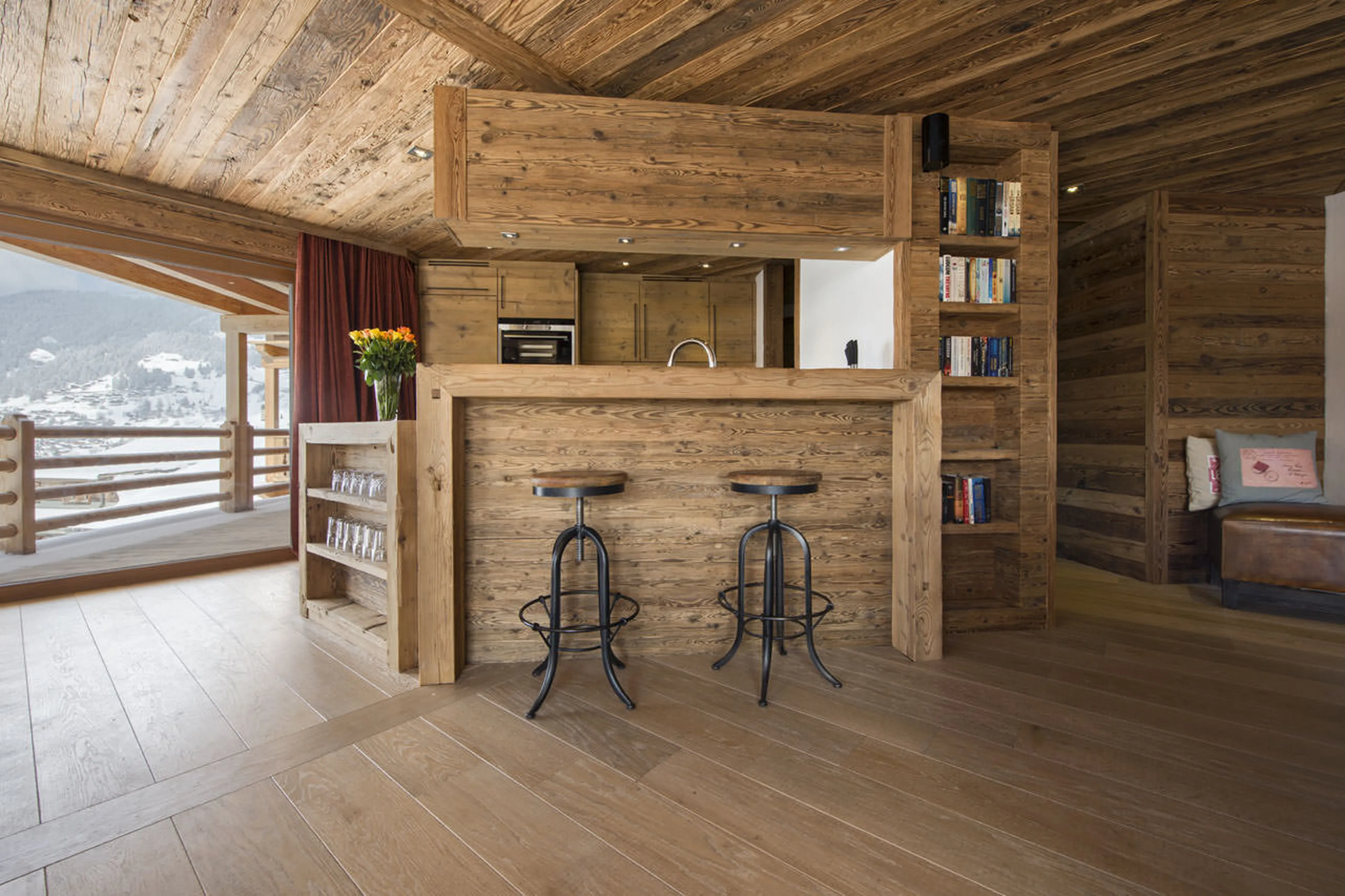 Kitchen bar at Exterior of No. 5 Apartment 4 in Verbier