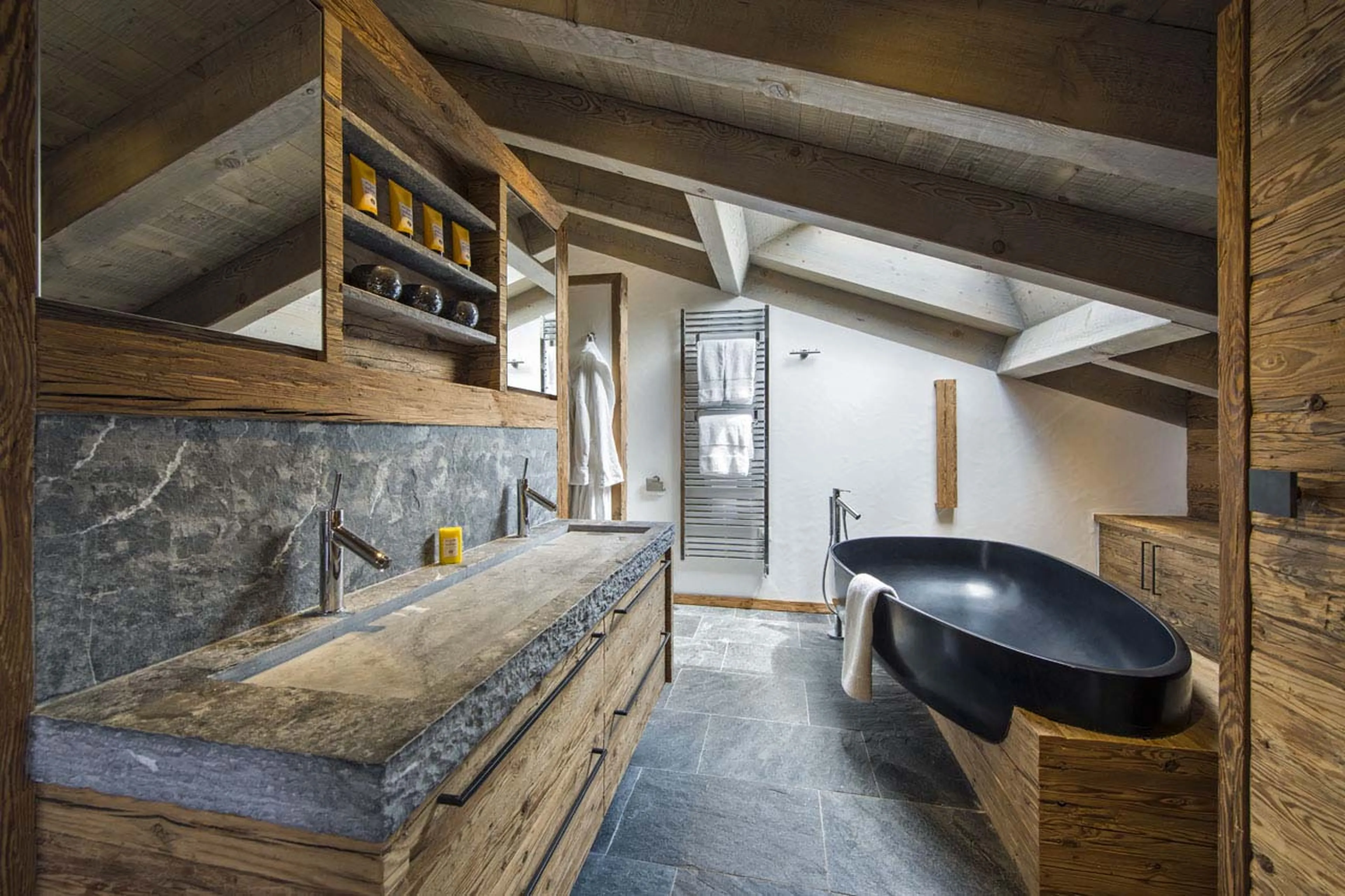 Master bathroom at No. 5 Penthouse in Verbier