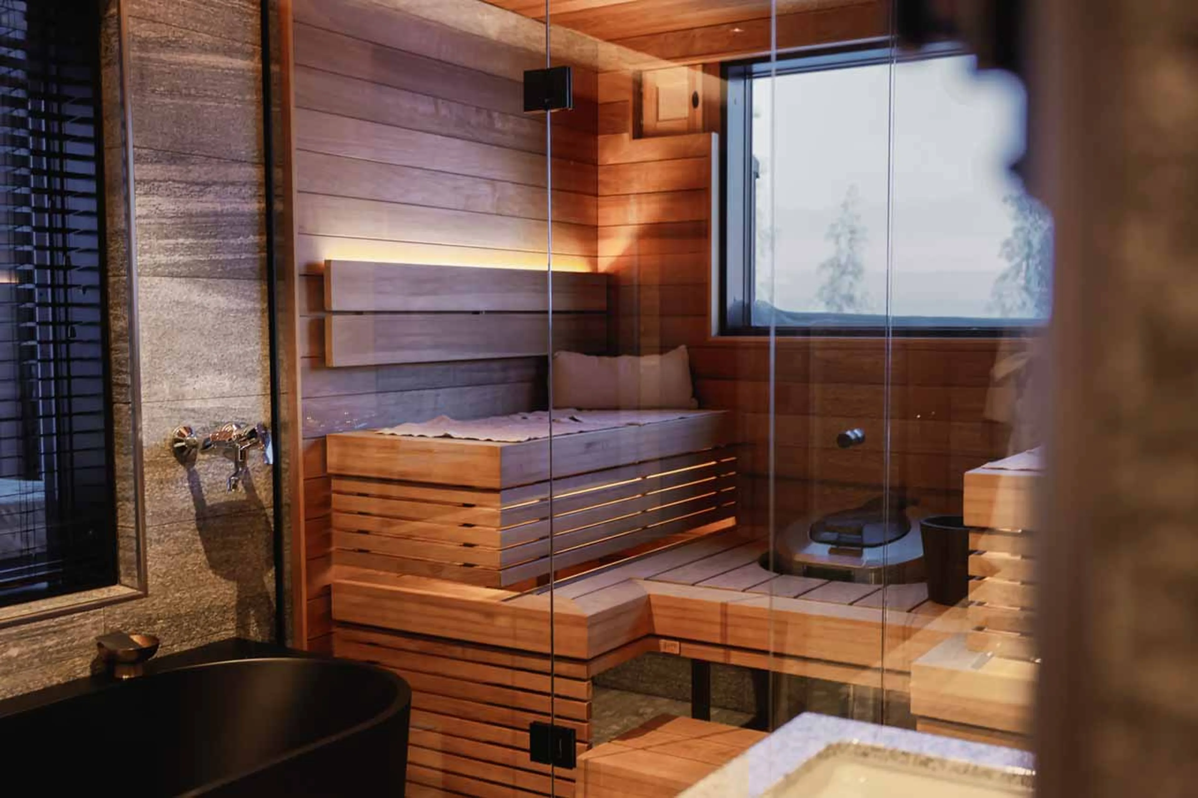 Bedroom 1 sauna at Octola II Villa in Finland