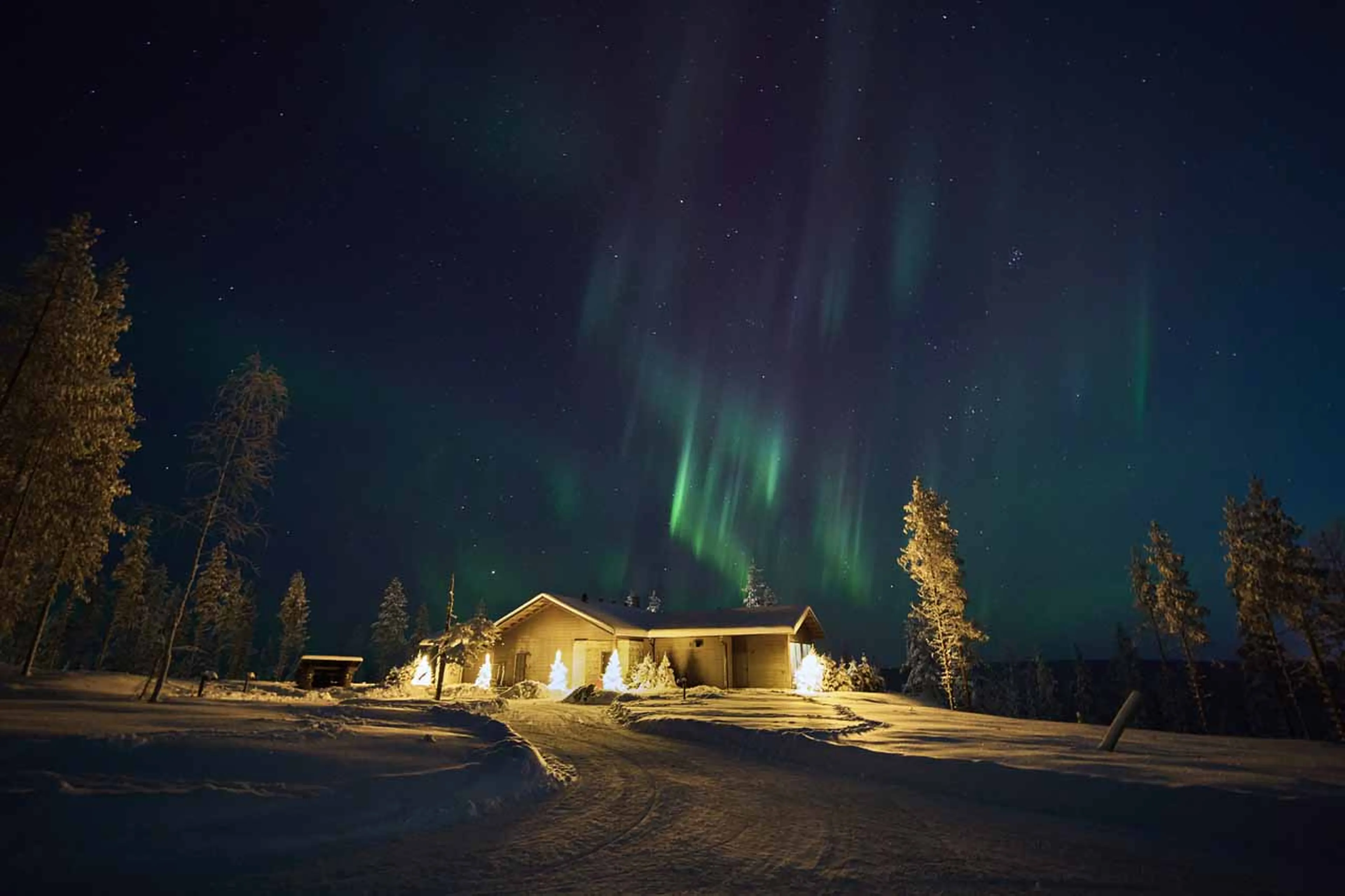 Northern Lights at Octola II Villa in Finland
