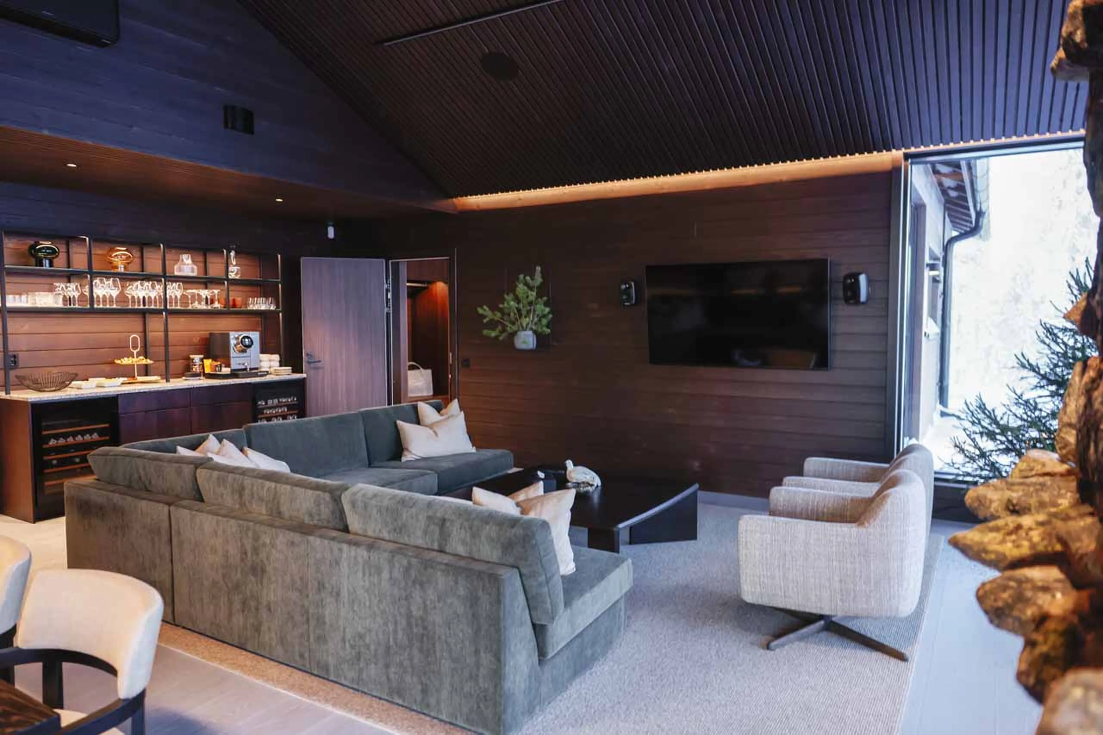 Living area TV at Octola II Villa in Finland