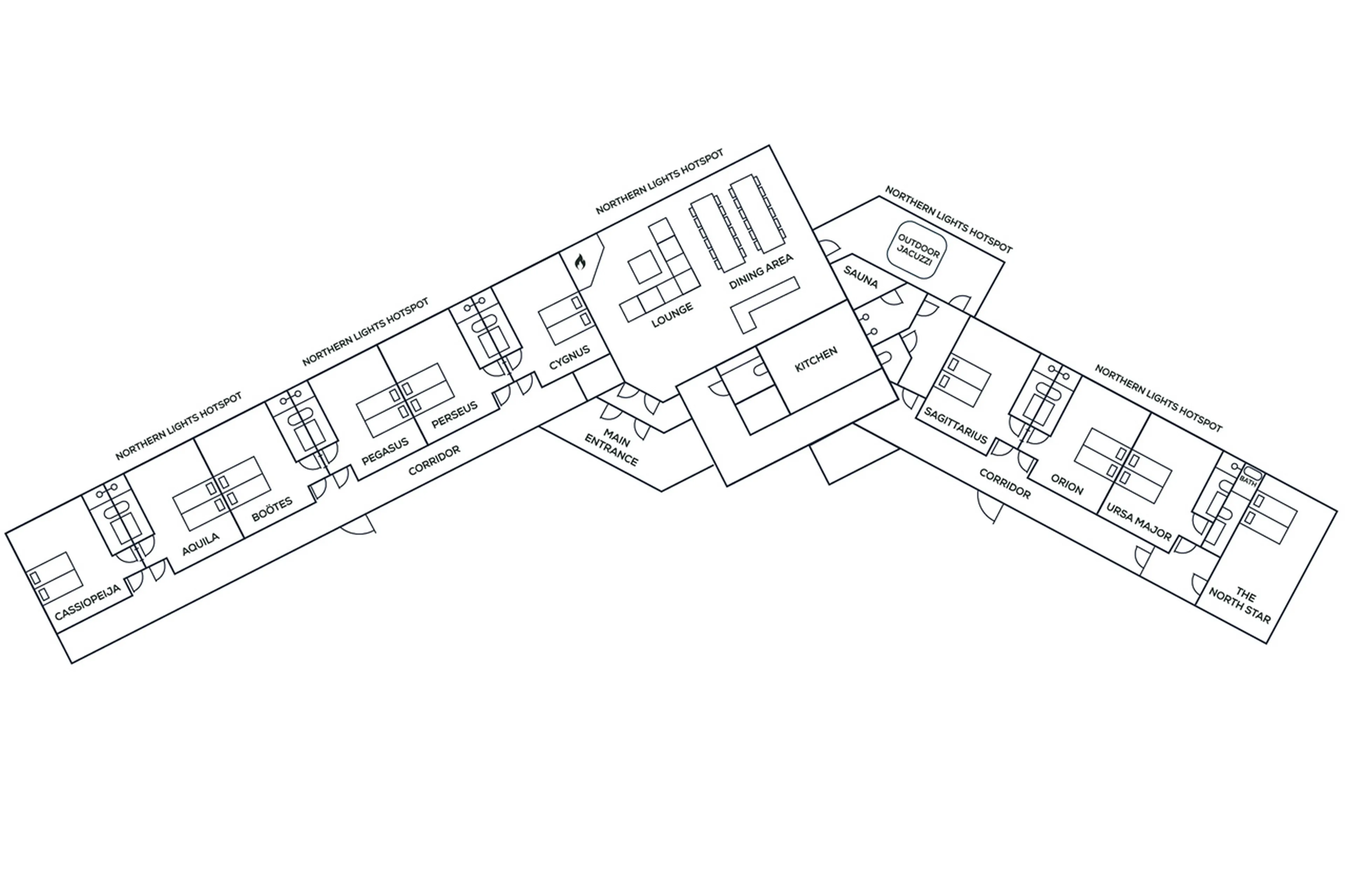 Floor plan of Octola Lodge in Finland
