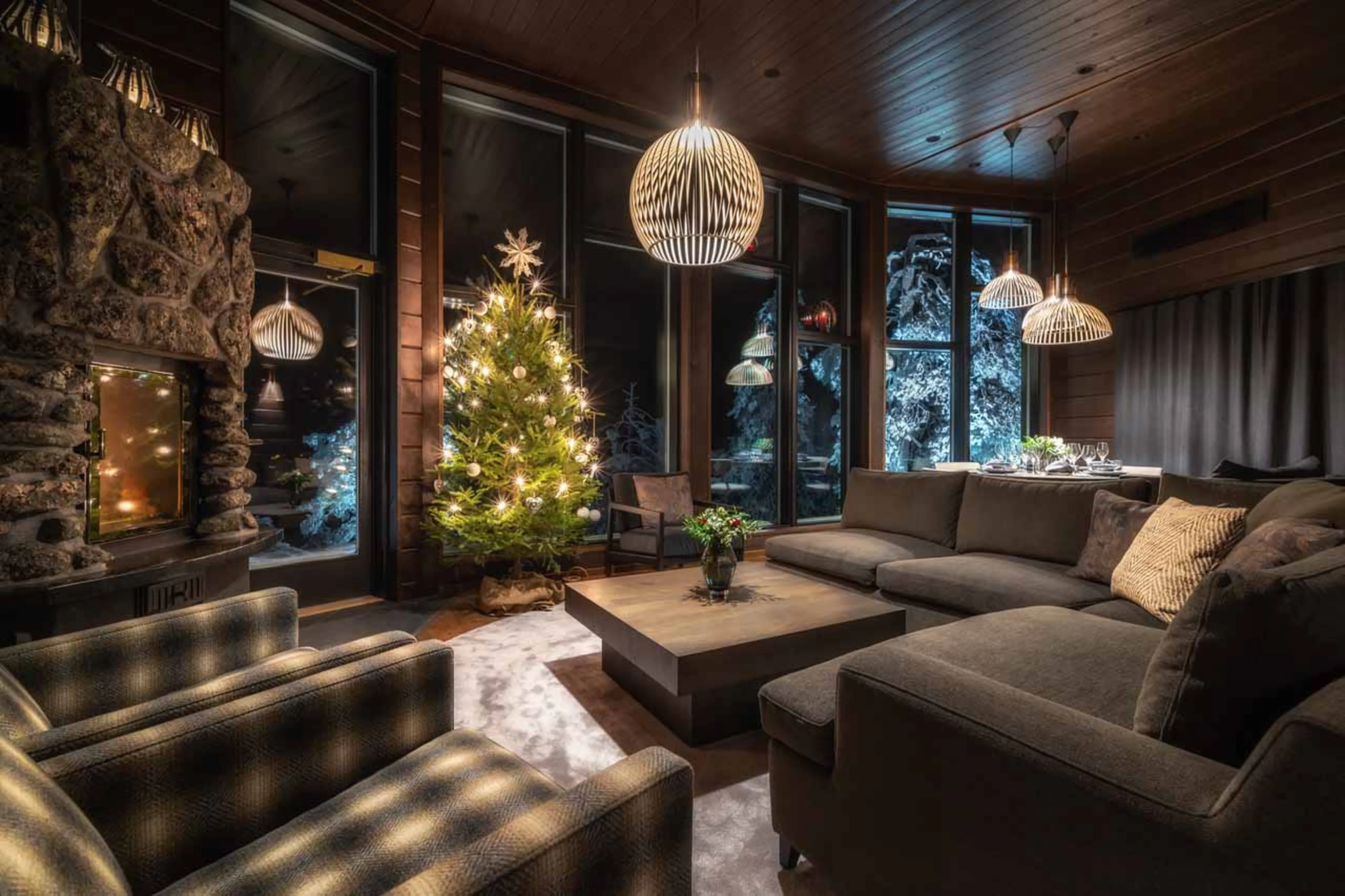 Lounge area at Octola Villa in Arctic Finland