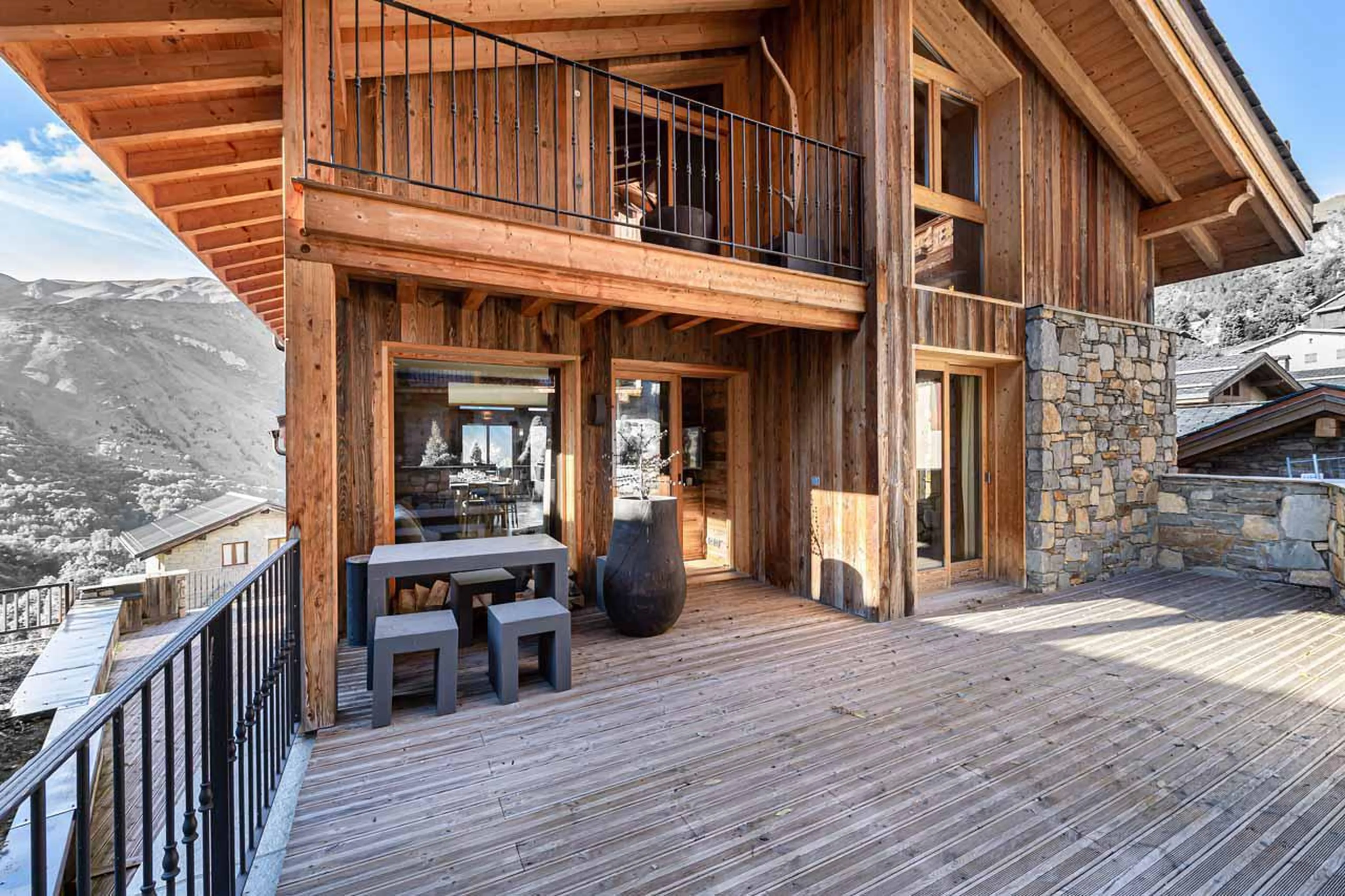 Terrace at Le Chalet in St Martin de Belleville