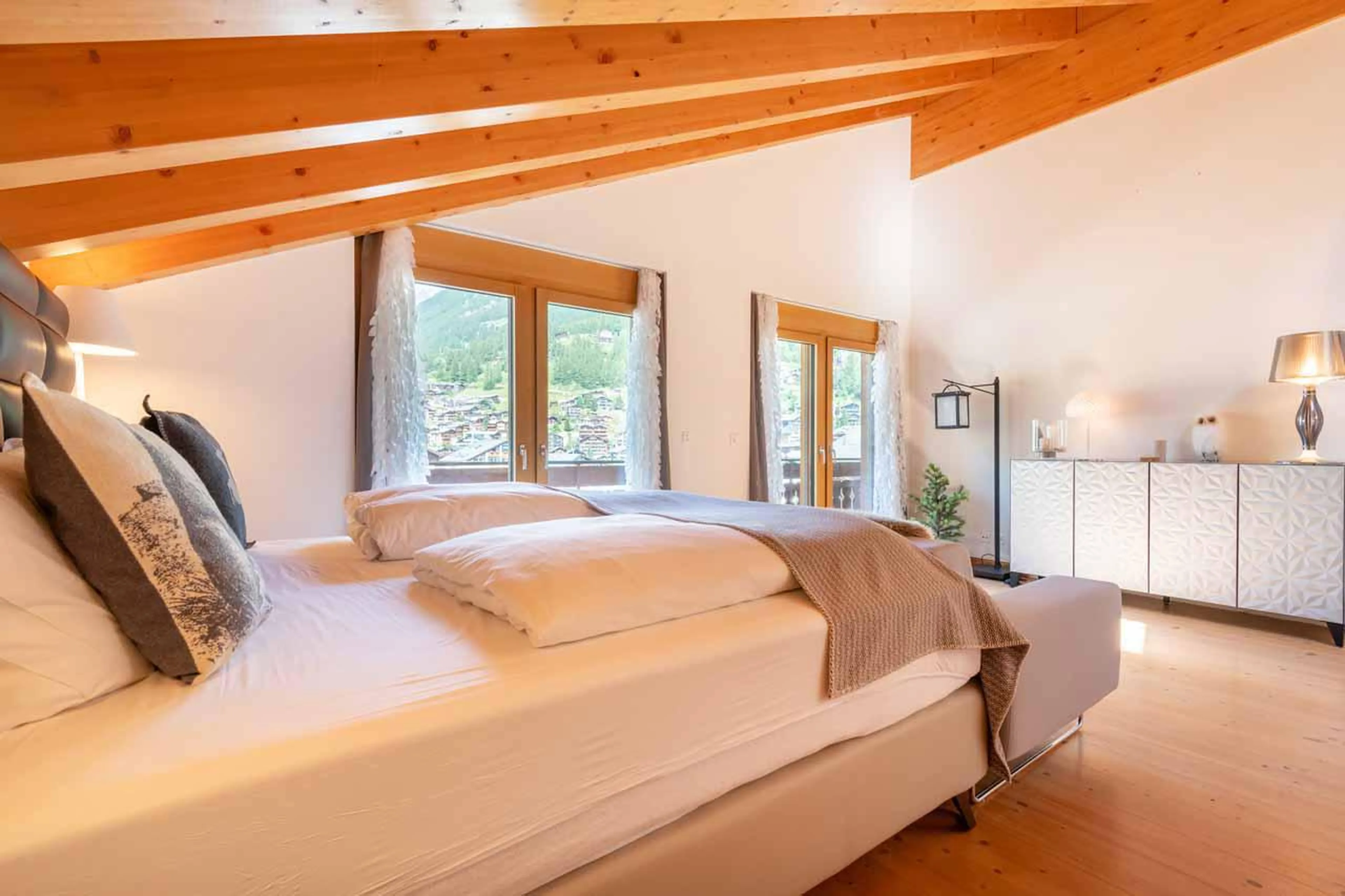 Bedroom one at Penthouse Annyvonne in Zermatt