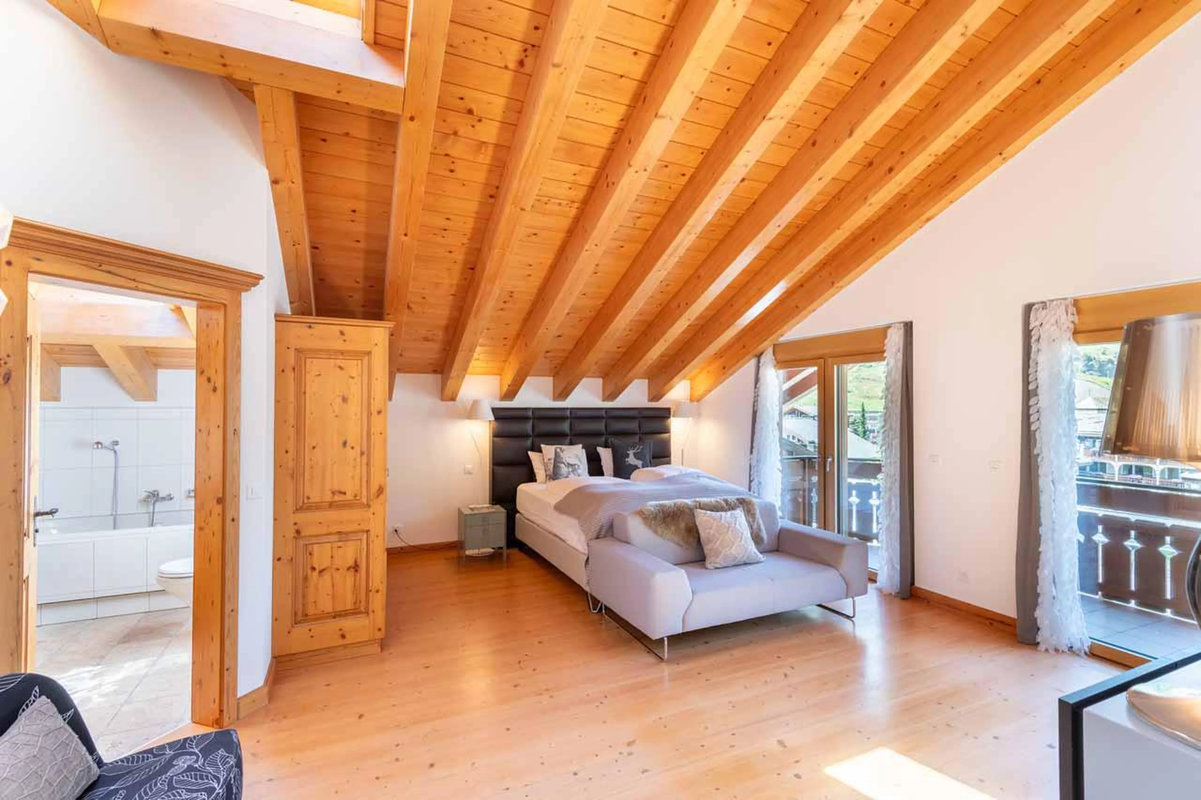 Bedroom one at Penthouse Annyvonne in Zermatt