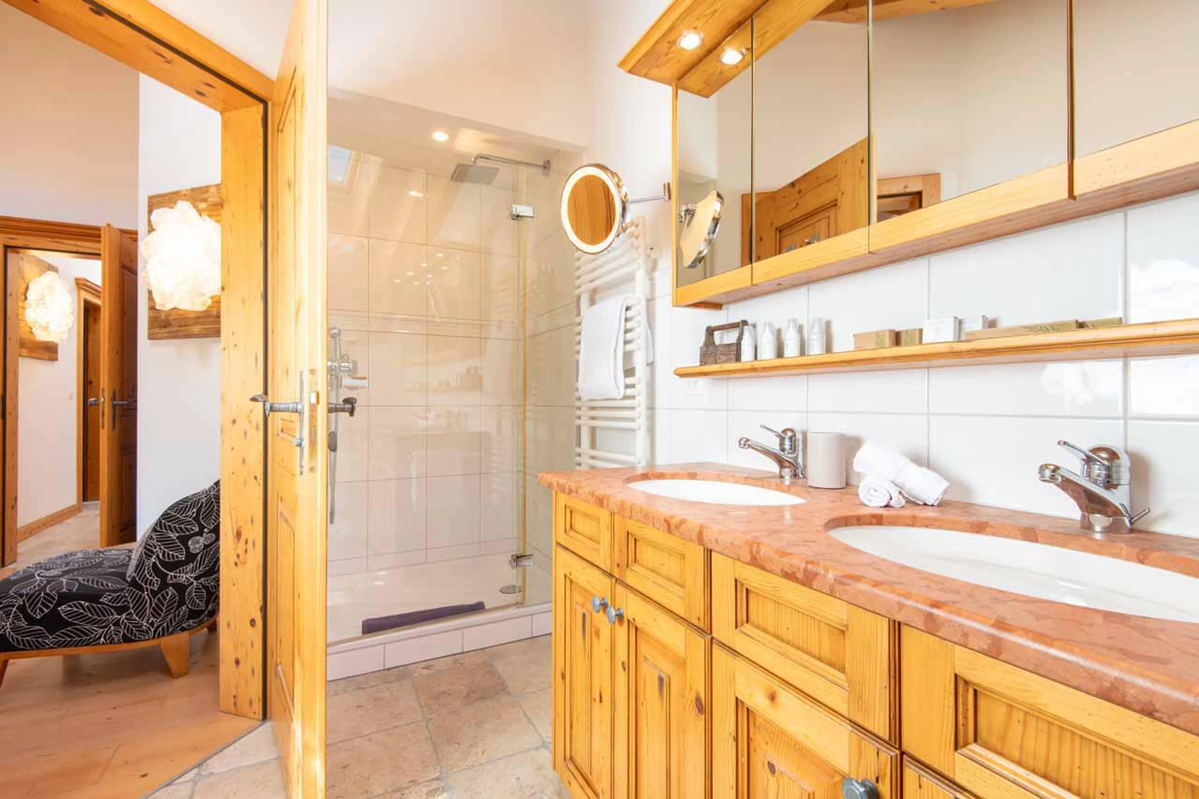 Shower in bathroom one at Penthouse Annyvonne in Zermatt