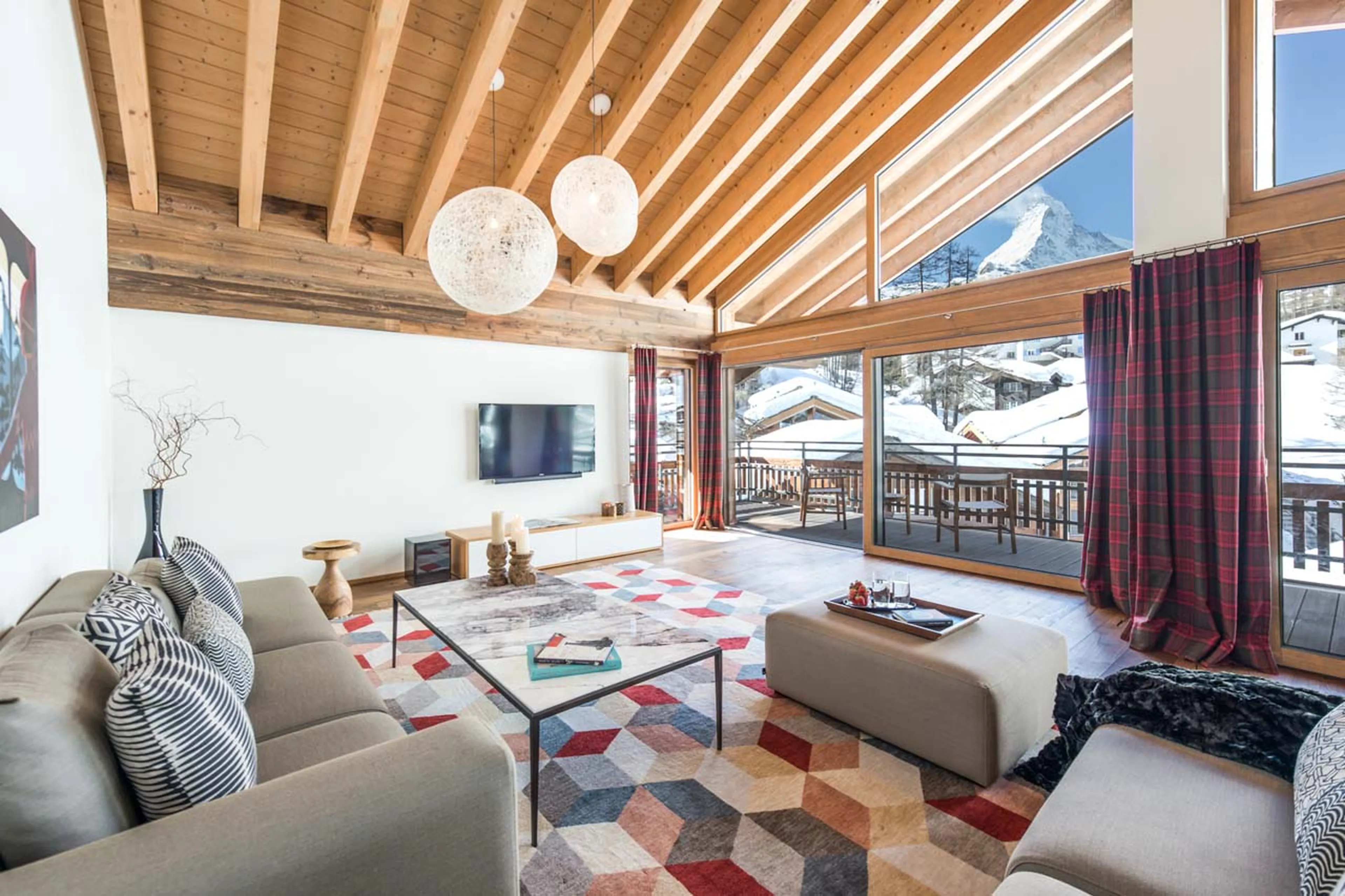 Living room at Penthouse Aria in Zermatt