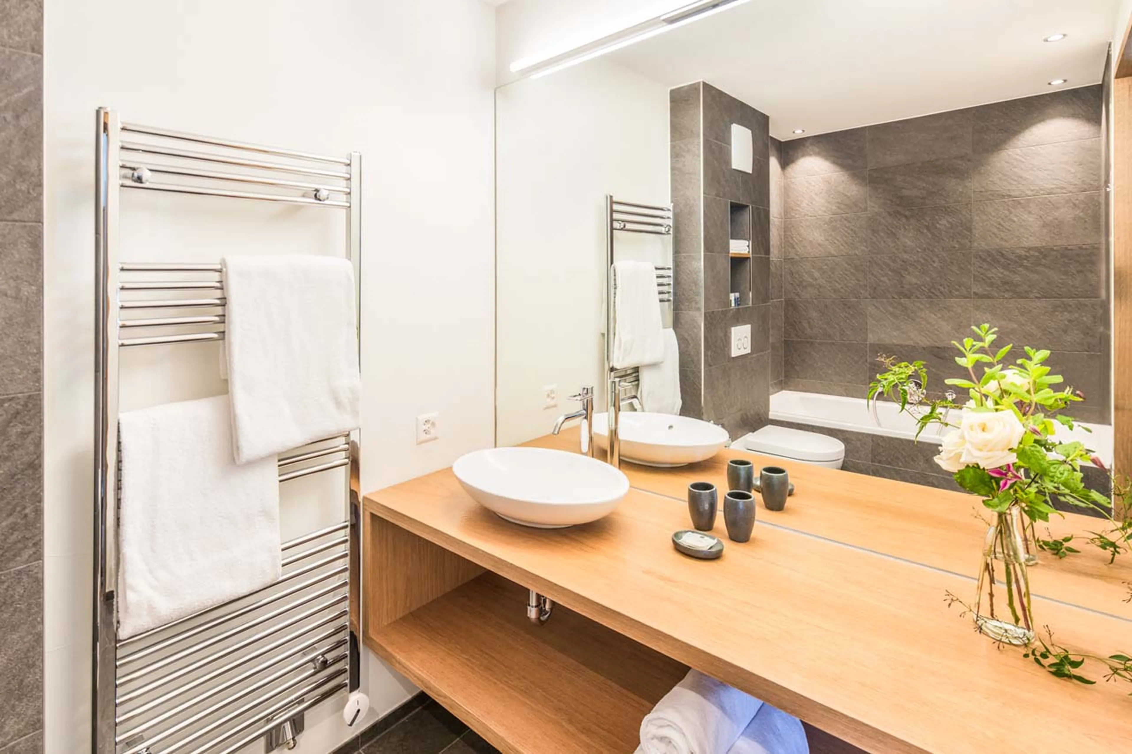 En-suite bathroom at Penthouse Aria in Zermatt