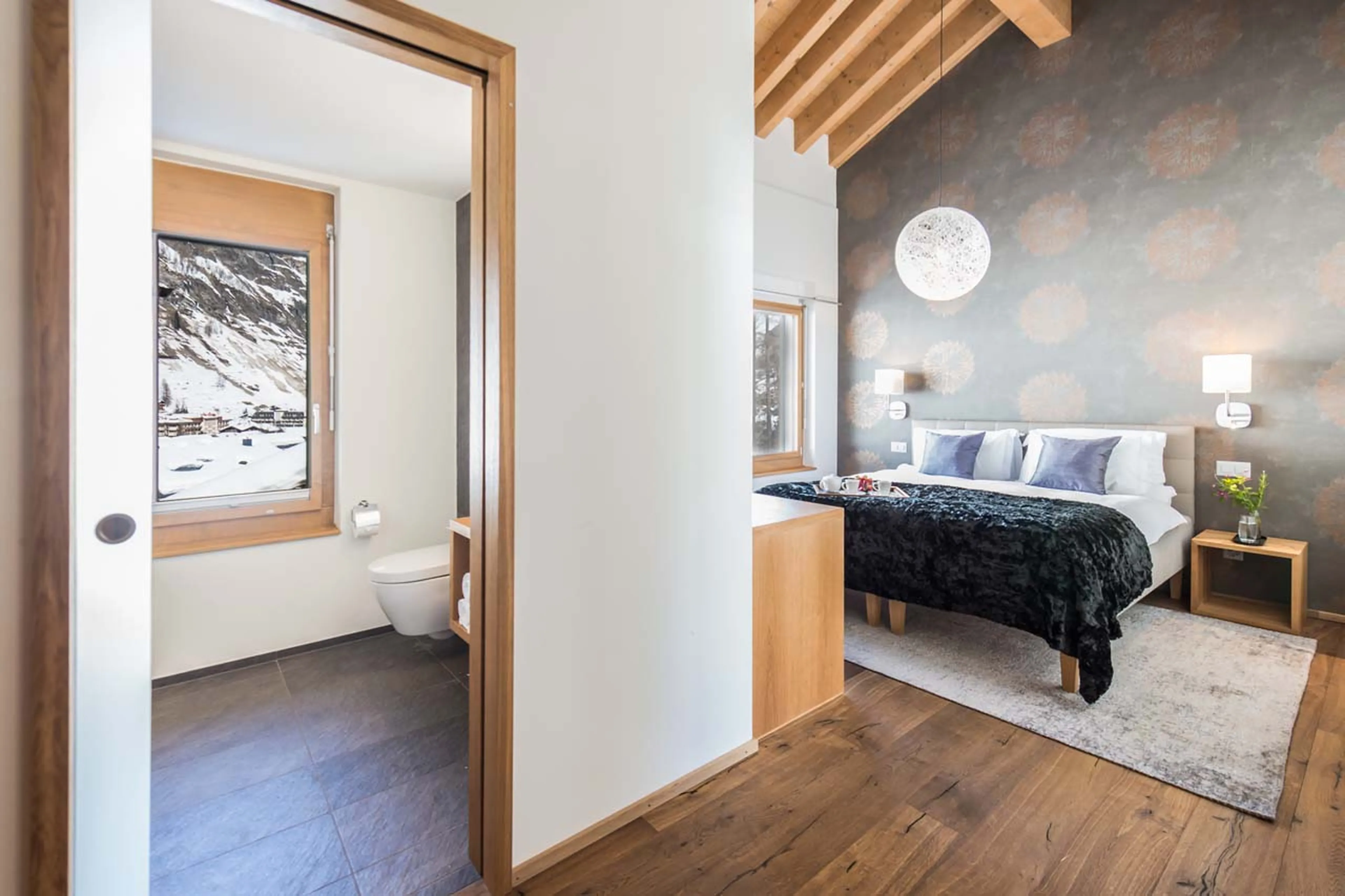 Bedroom two at Penthouse Aria in Zermatt