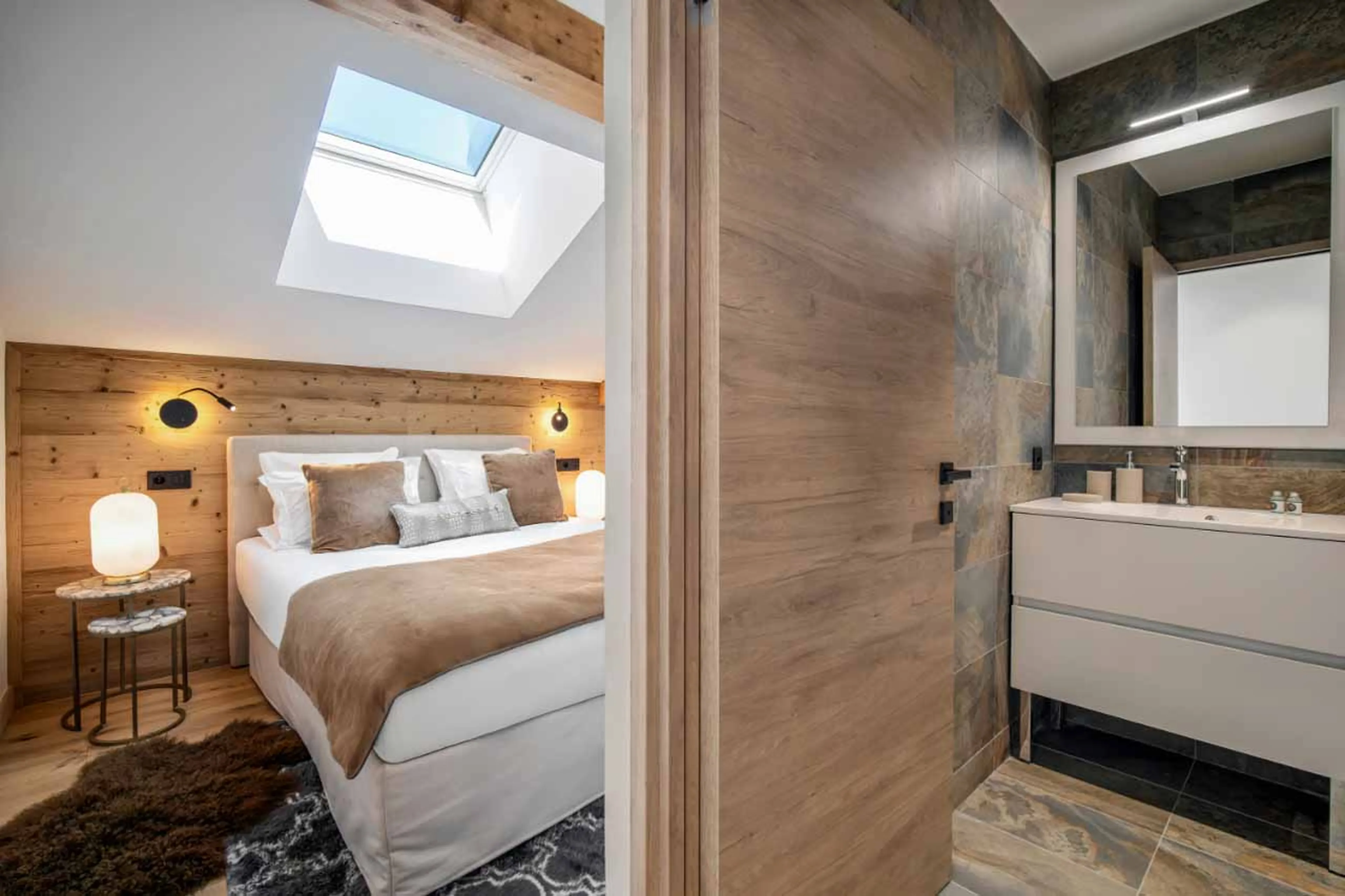 Bedroom 1 en-suite entrance at Penthouse Celeste in Courchevel 1650