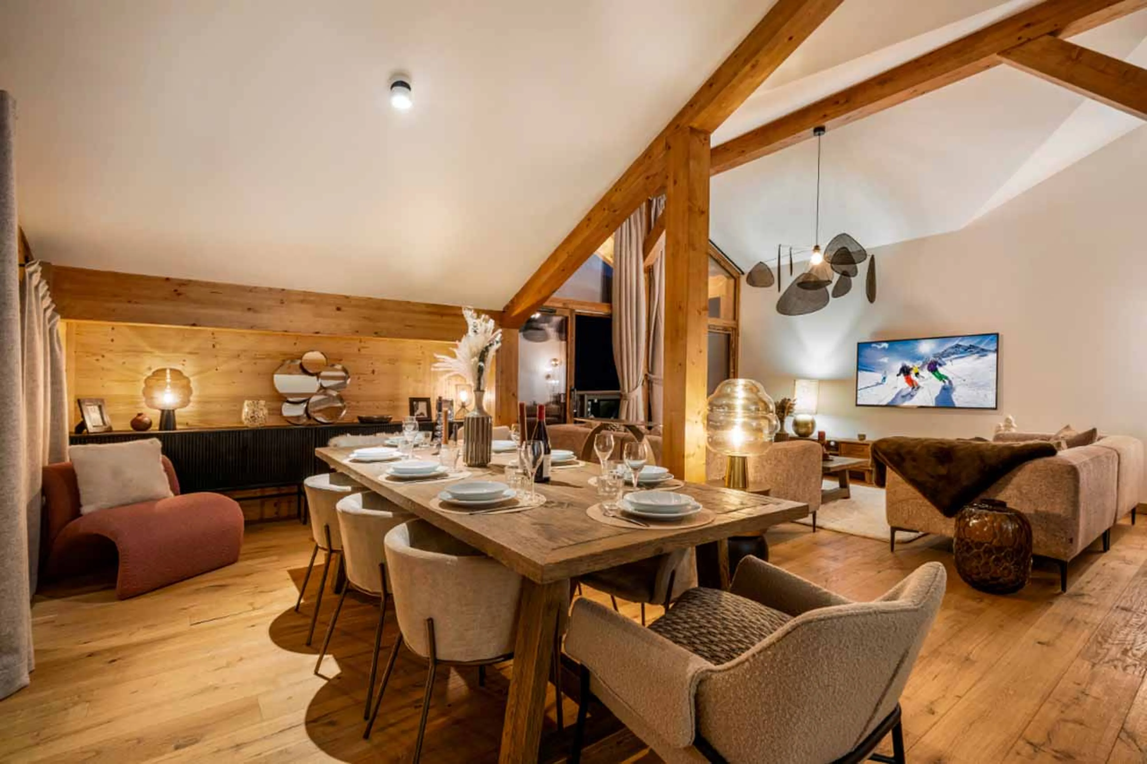 Dining area at Penthouse Celeste in Courchevel 1650