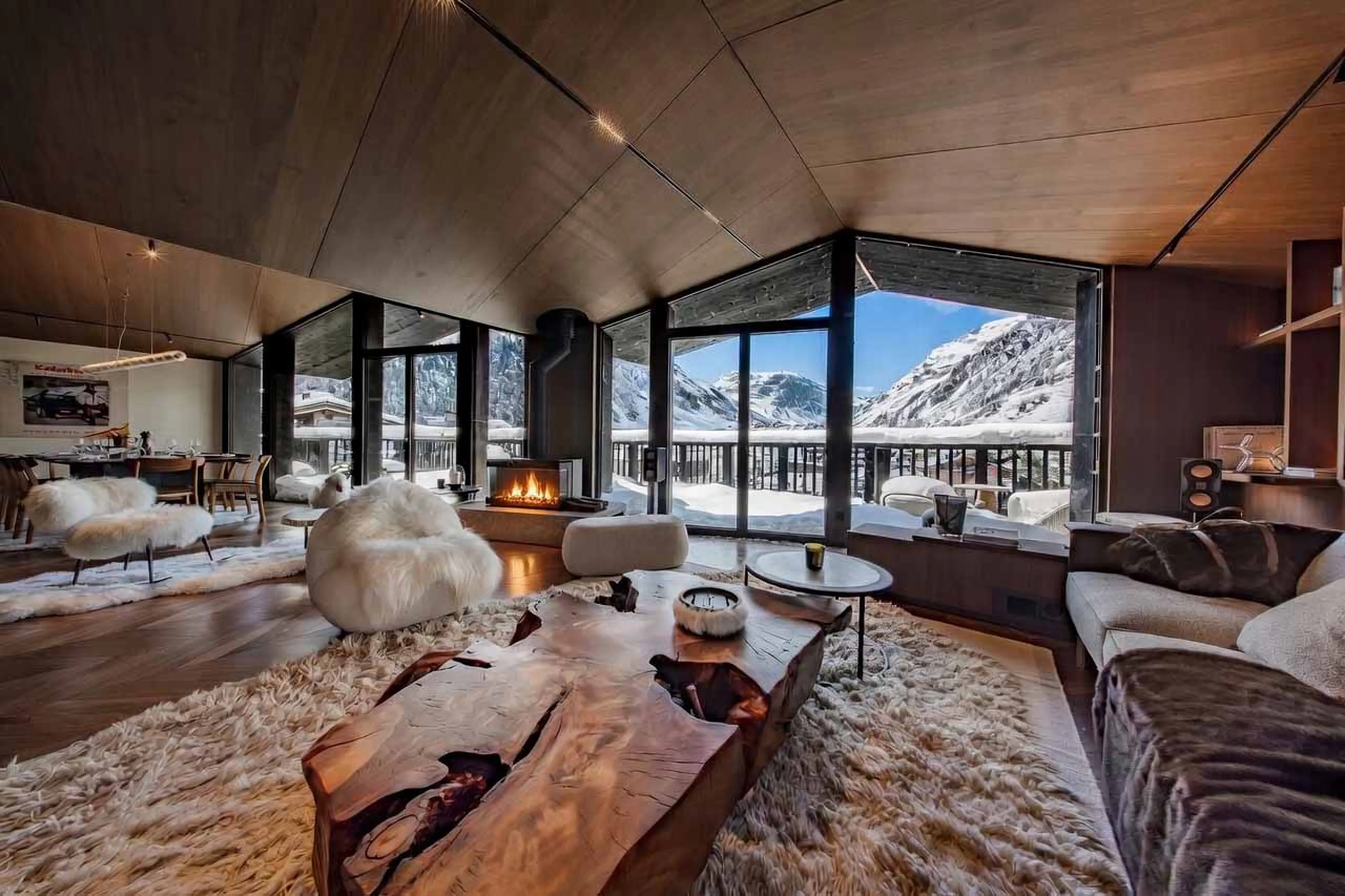 Living area at Penthouse Cristal in Val d'Isere
