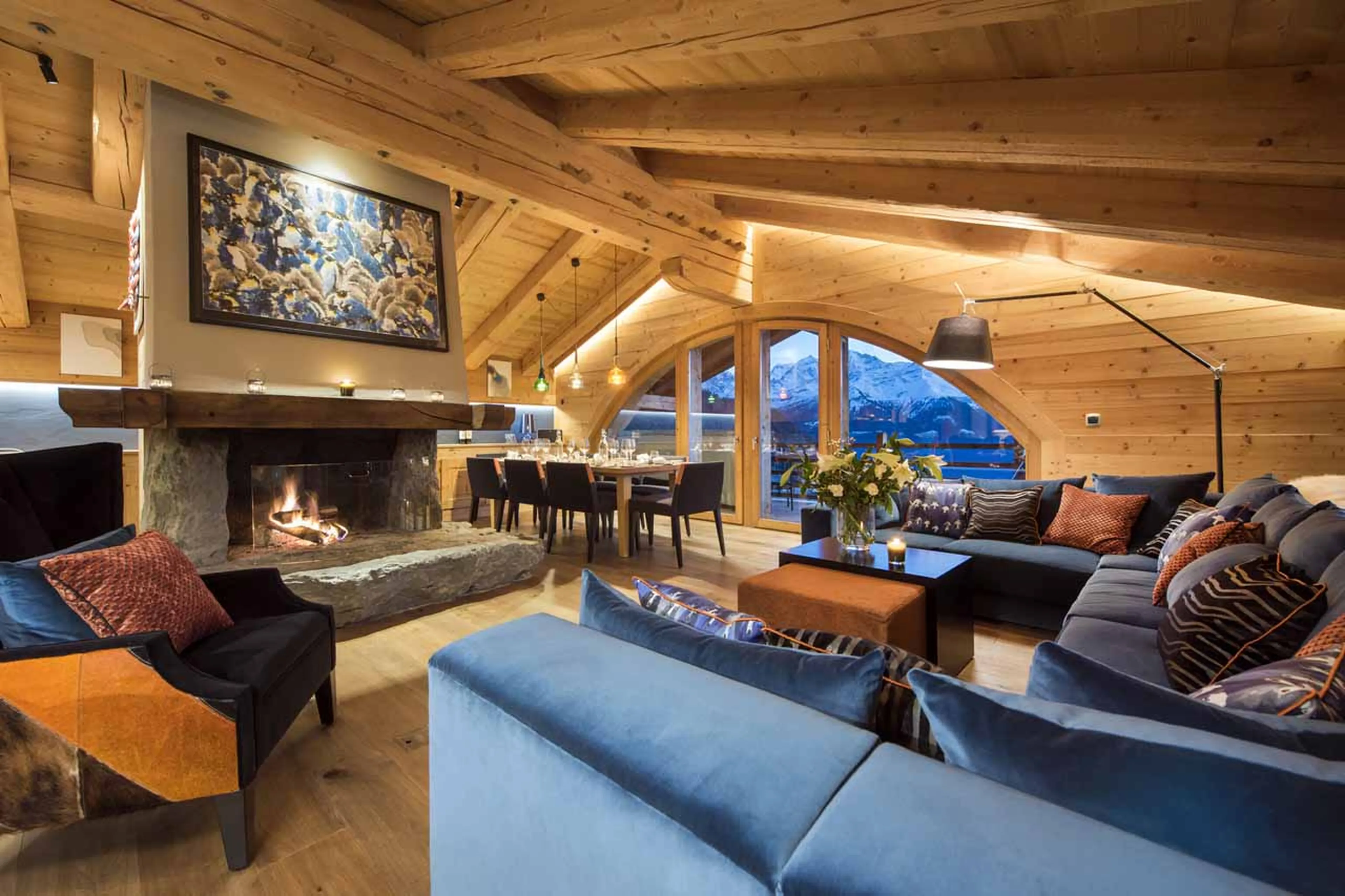 Living area at Penthouse Entre Ciel et Terre in Verbier