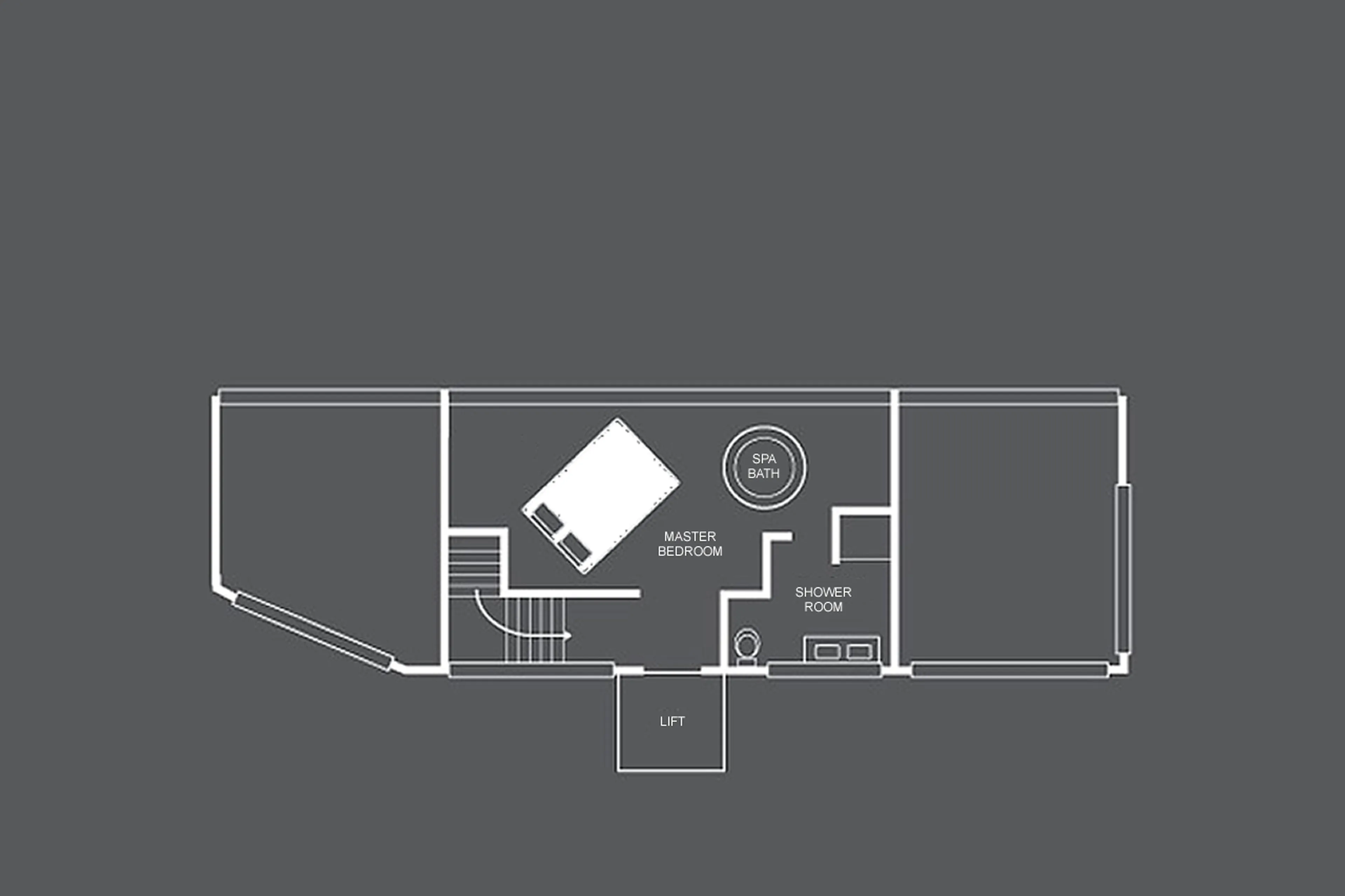 Level 2 floor plan of Heinz Julen Penthouse in Zermatt