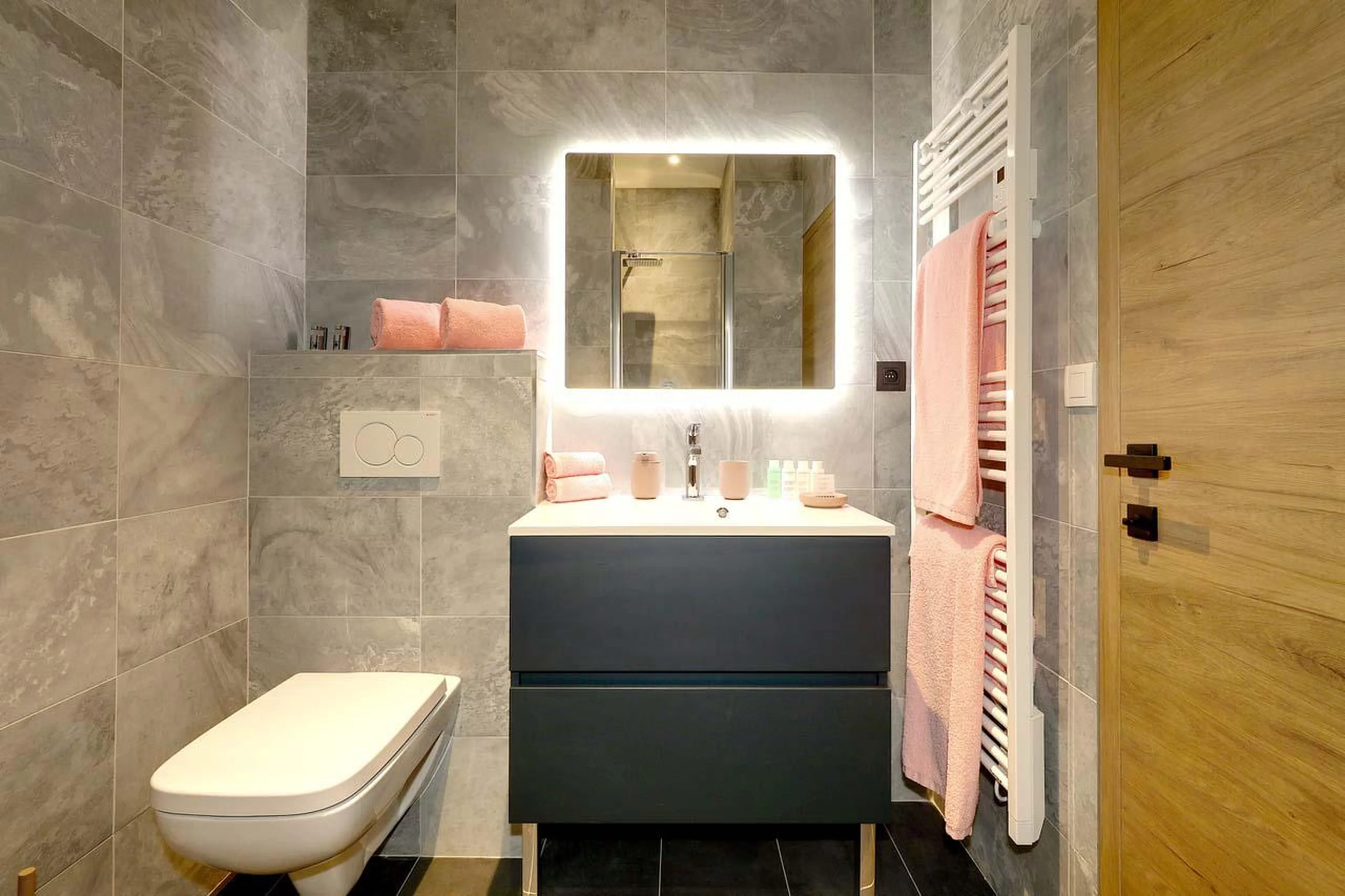 En-suite shower room at Penthouse Le Belladone in Courchevel 1650