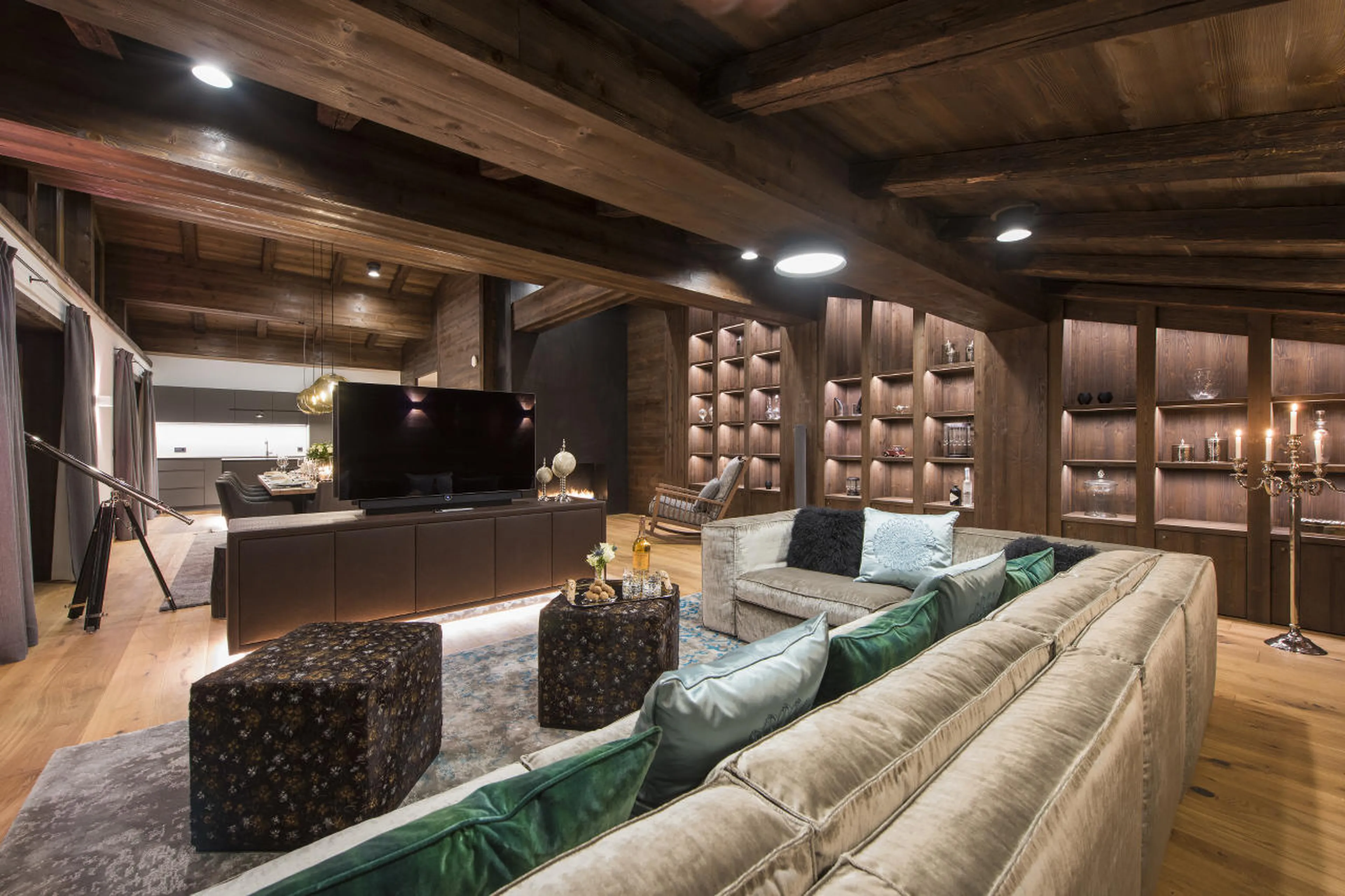 Open plan living room of Nidus Penthouse in Lech