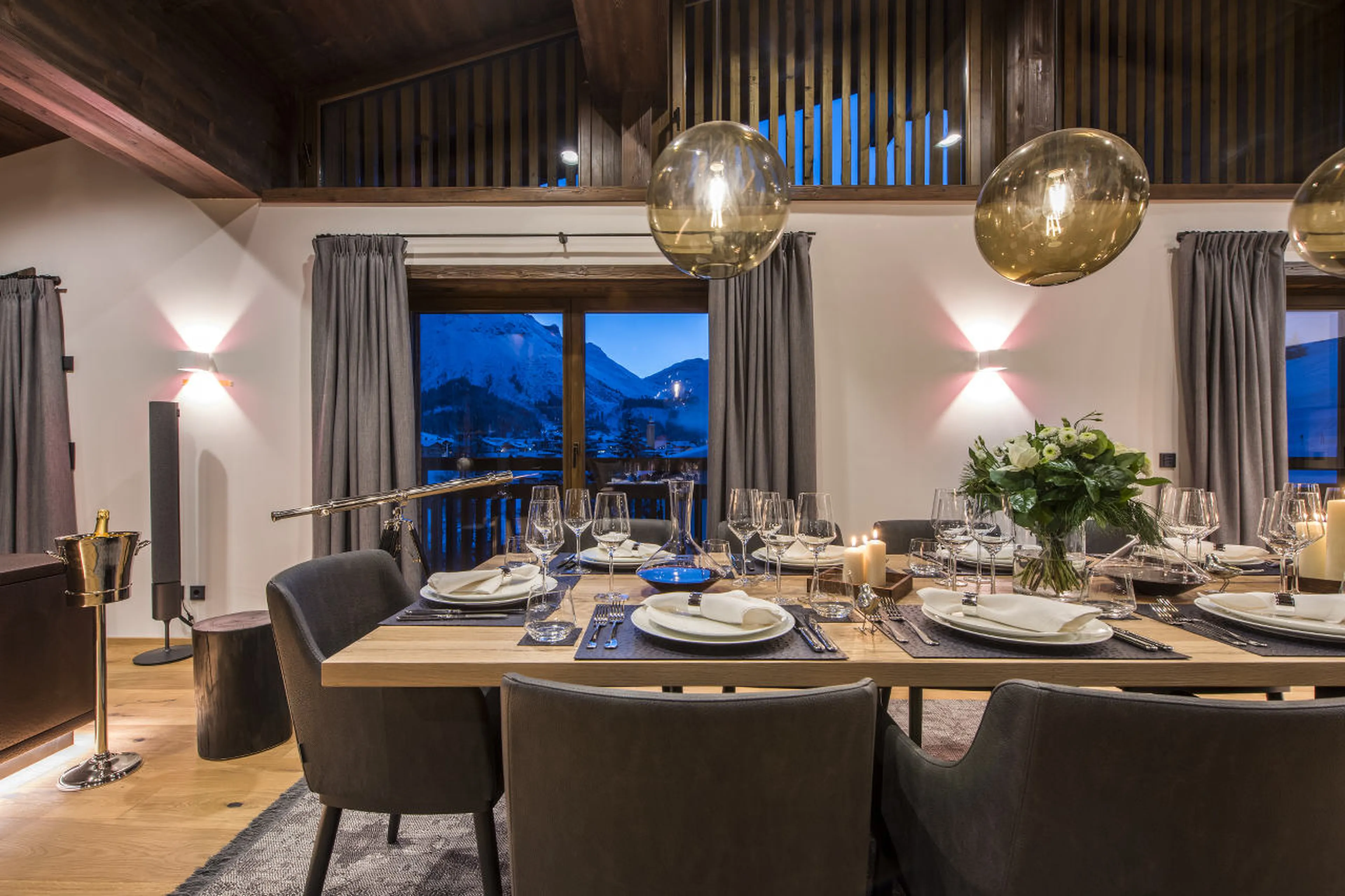 Superb view from dining area of Nidus Penthouse in Lech