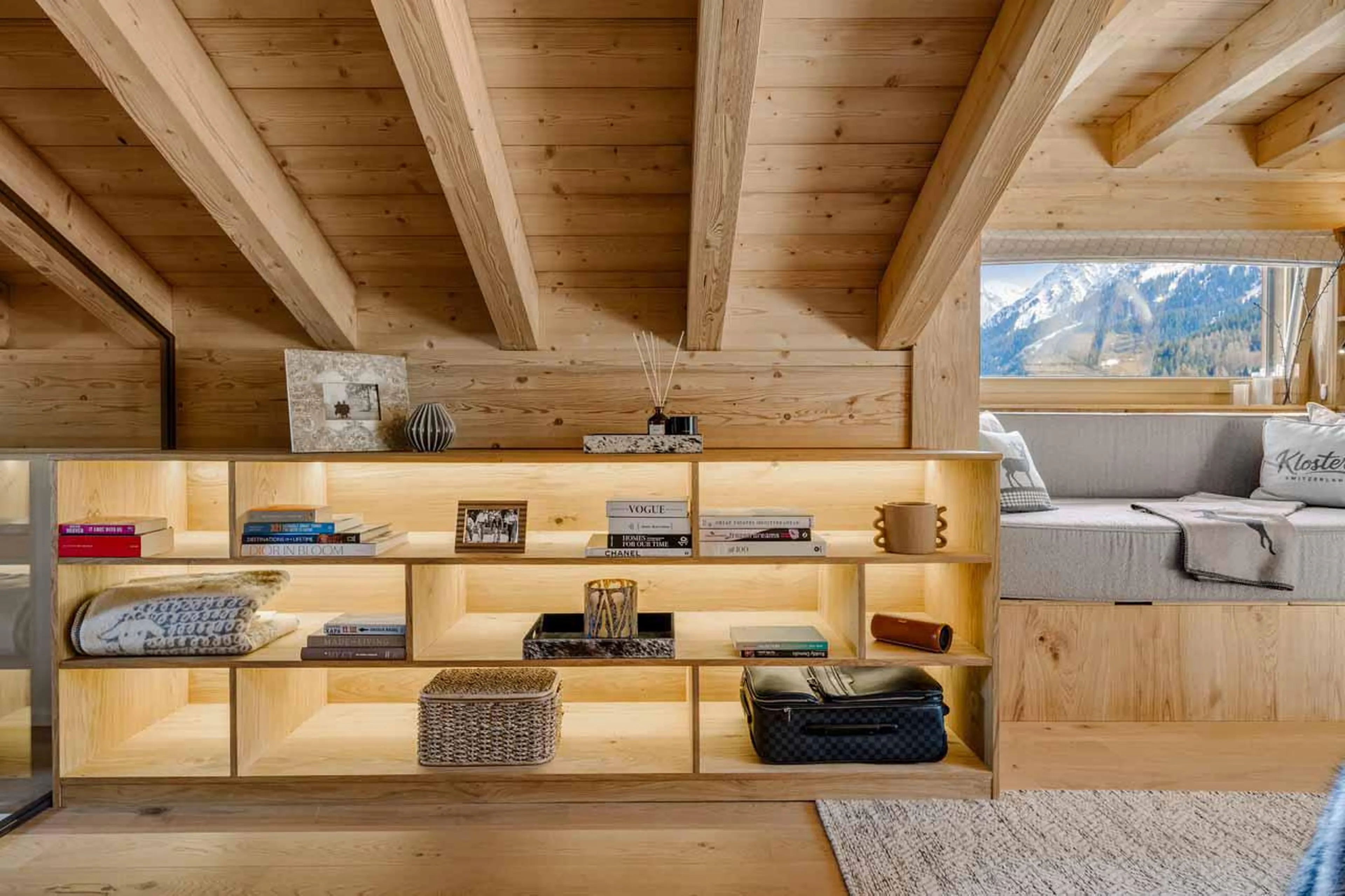 Master suite details at Penthouse Silvretta in Klosters