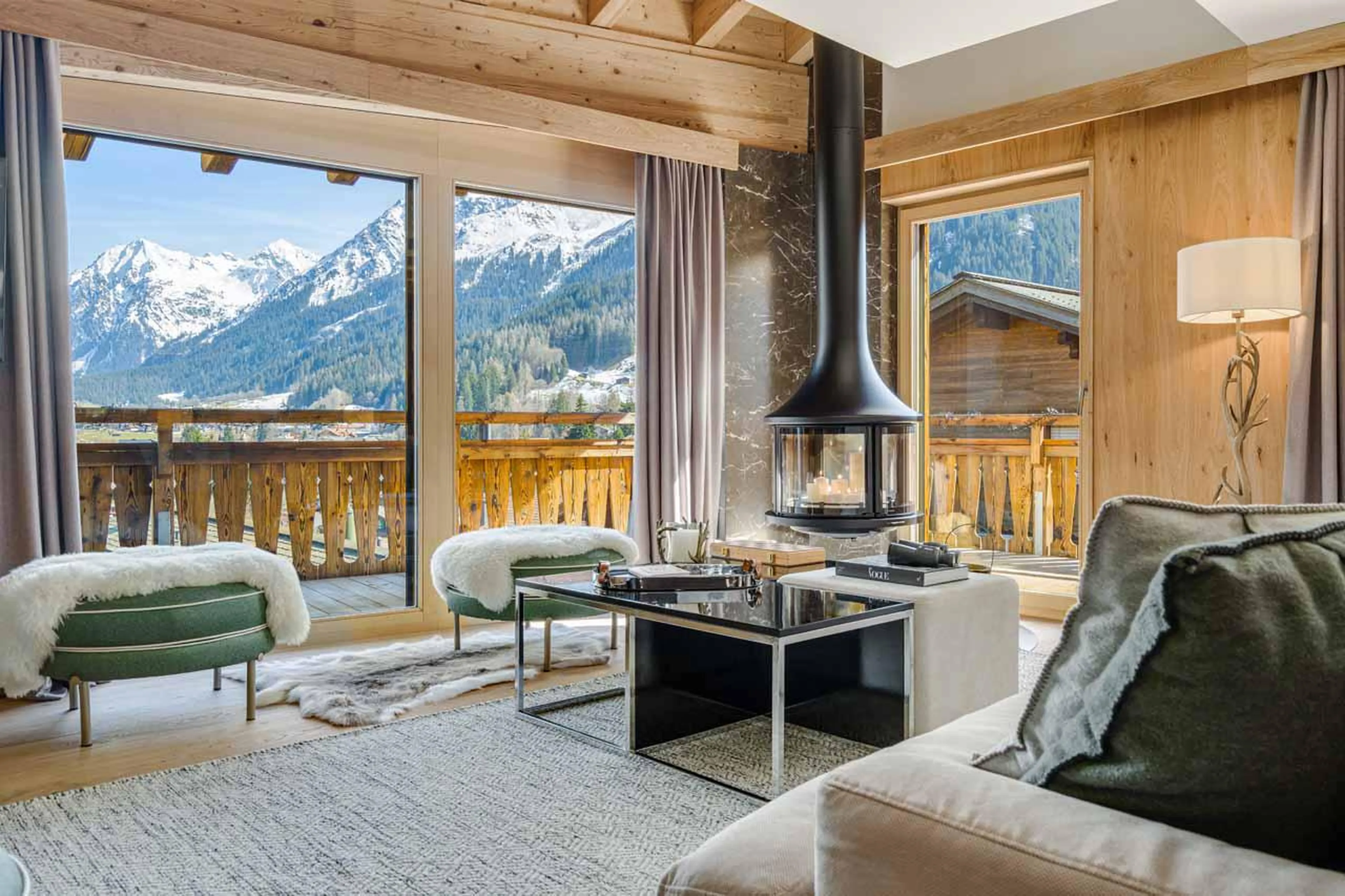 Living area at Penthouse Silvretta in Klosters